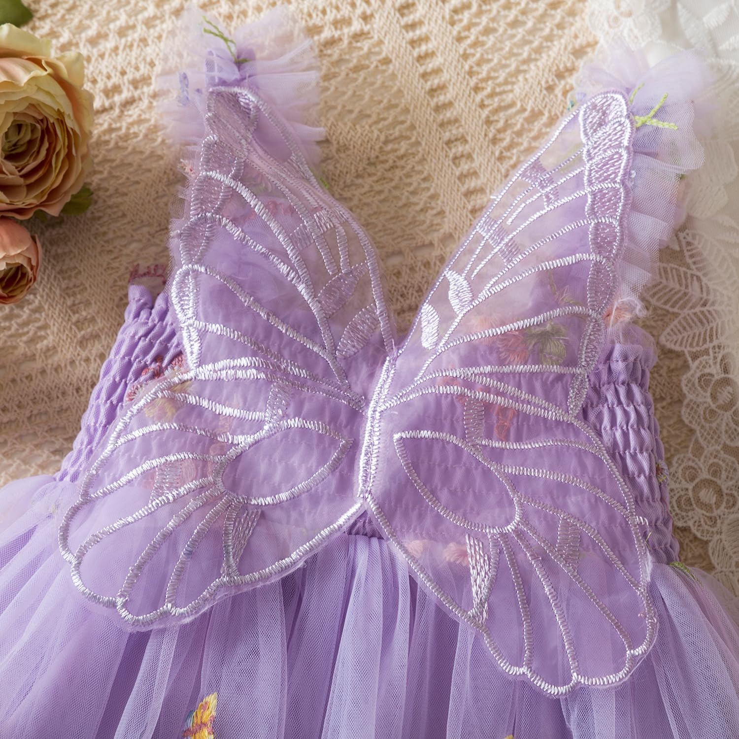 Nileafes Toddler Girl Fairy Butterfly Tulle Dress Sequins Birthday Princess Casual Holiday Dresses - Image 4