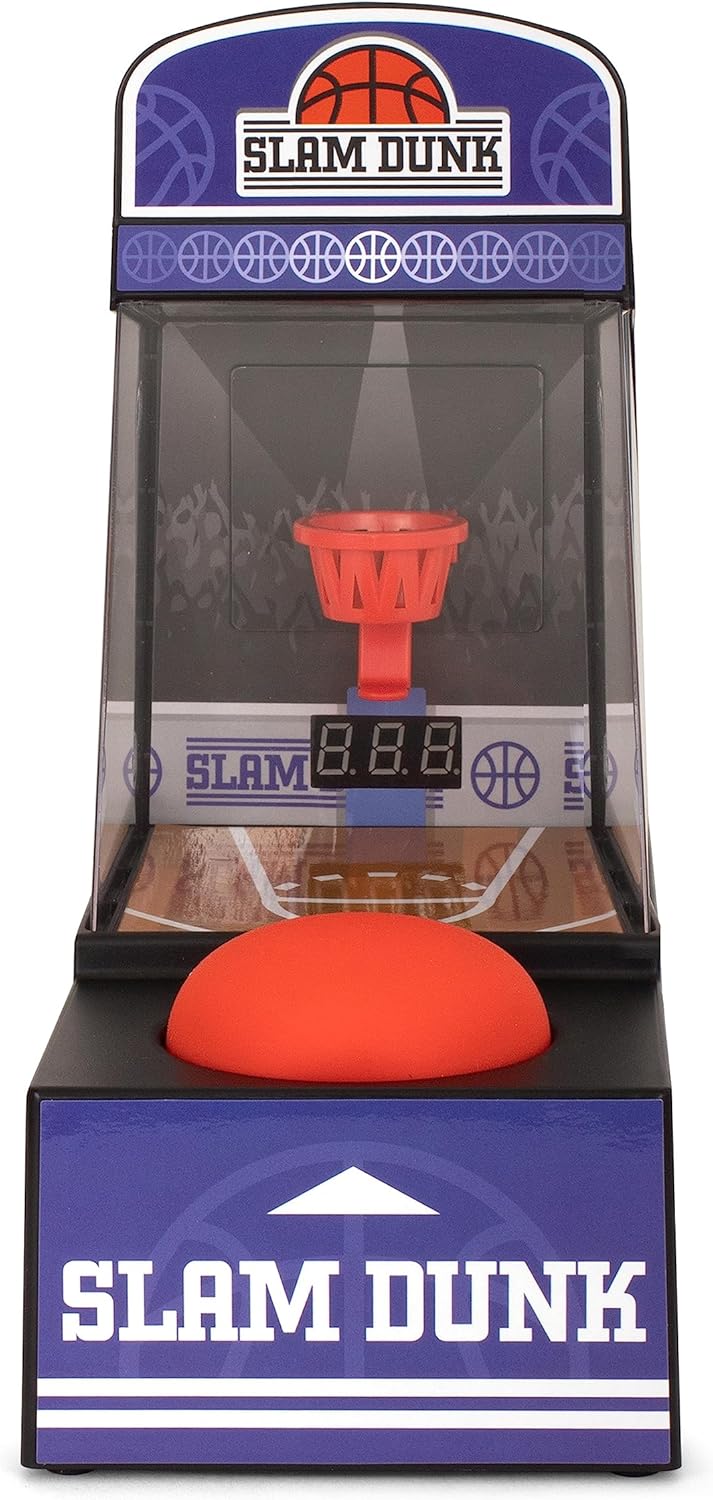Retro Mini Arcade Basketball Game, Desktop Arcade Machine, Portable Tabletop Basketball Game with Score Counter, Basketball Hoop, Great Gifts for Men, Birthday Presents for Him - ThumbsUp!