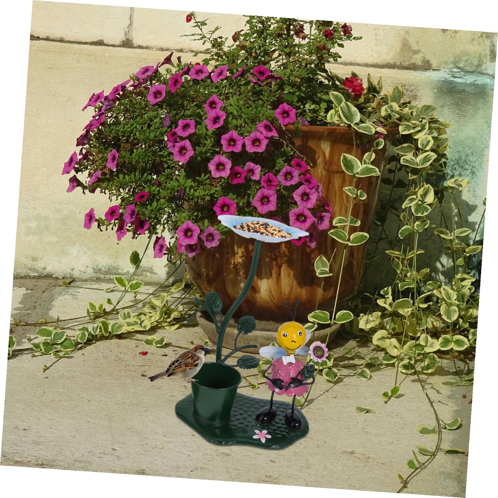 Toddmomy 2 Pezzi Mangiatoie per Uccelli in Metallo per Giardino e Balcone Statua Decorativa Resistente alle Intemperie Ornamento da Prato per Attirare Uccelli e Abbellire Spazi Esterni