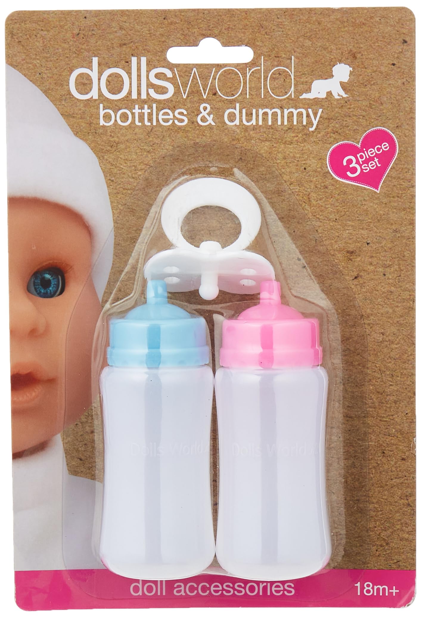 Dolls World Bottles & Dummy 2 Btls W/Lid N Dummy