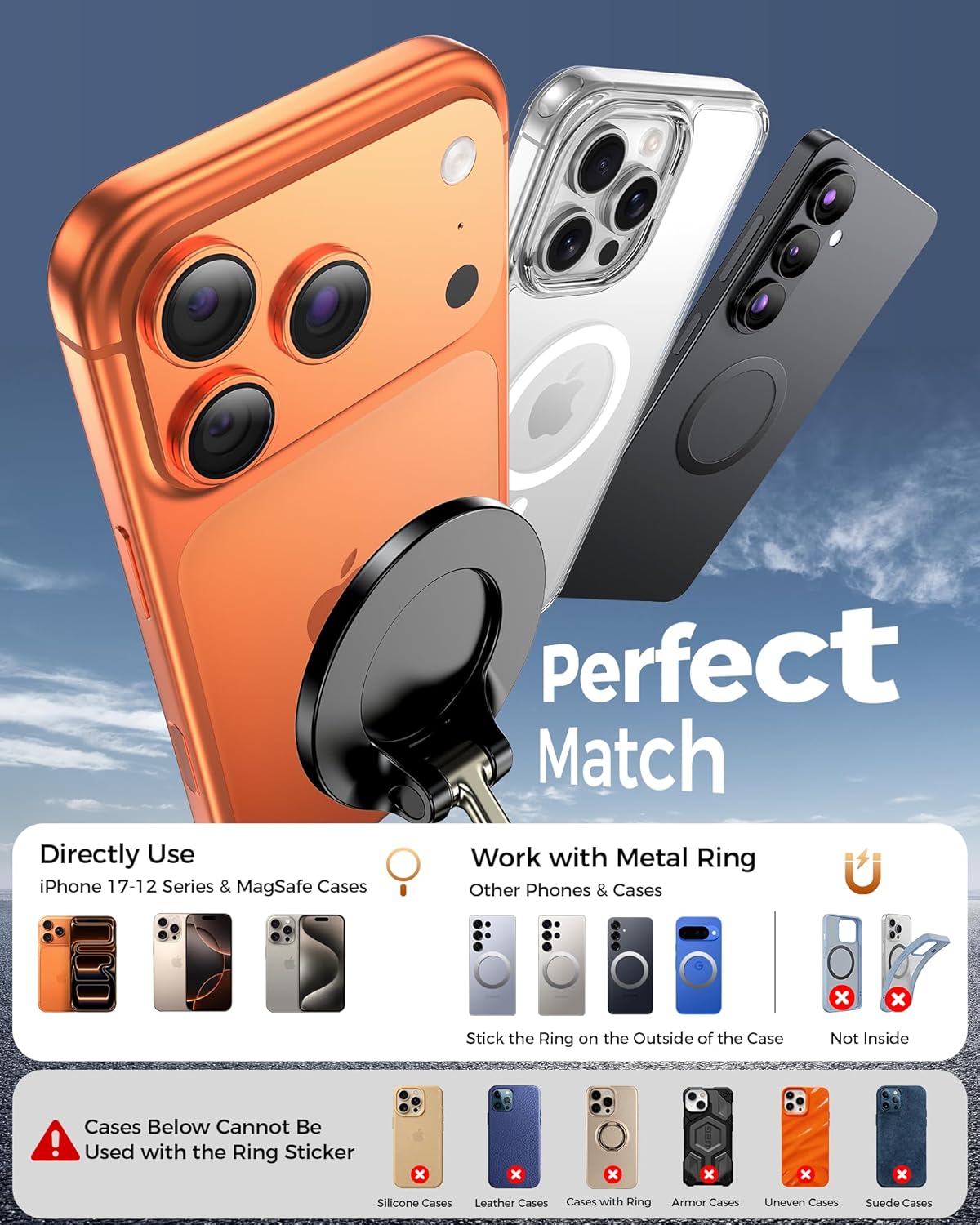 Car Phone Holder for Magsafe – [Carbon Fiber] Phone Mount for Car [Super Strong Magnetic, 360° Adjustable, 108LBS Vacuum Suction] Phone Holders for Your Car, Car Accessories for iPhone 17–12 Series