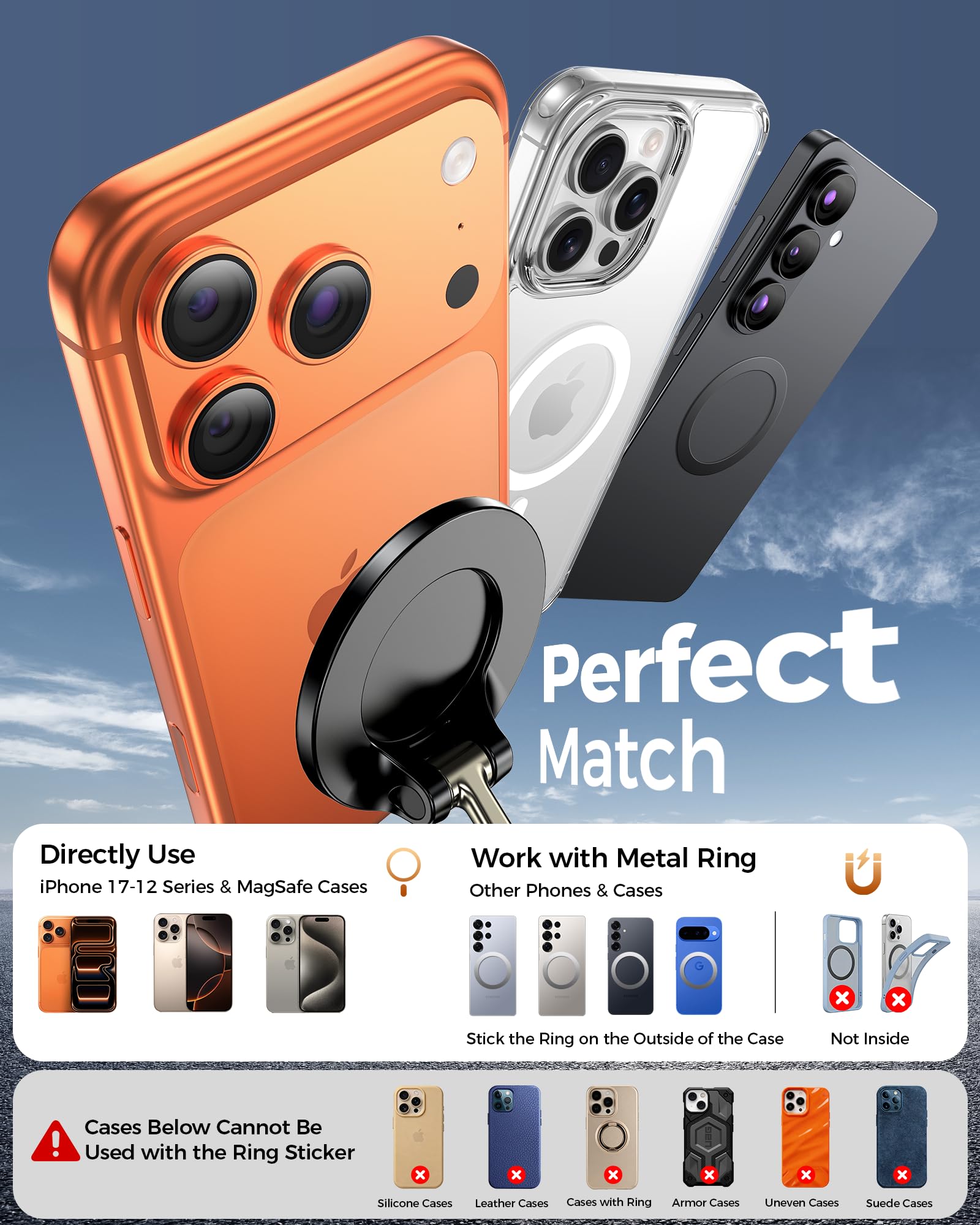 Car Phone Holder for Magsafe – [Carbon Fiber] Phone Mount for Car [Super Strong Magnetic, 360° Adjustable, 108LBS Vacuum Suction] Phone Holders for Your Car, Car Accessories for iPhone 17–12 Series - 3