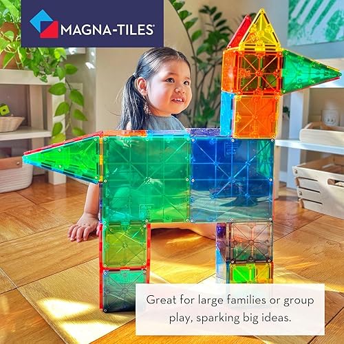 Miniatura 6 de Magna-Tiles - Juego de 100 piezas de colores claros los azulejos magnéticos originales para juegos creativos de extremos abiertos juguetes