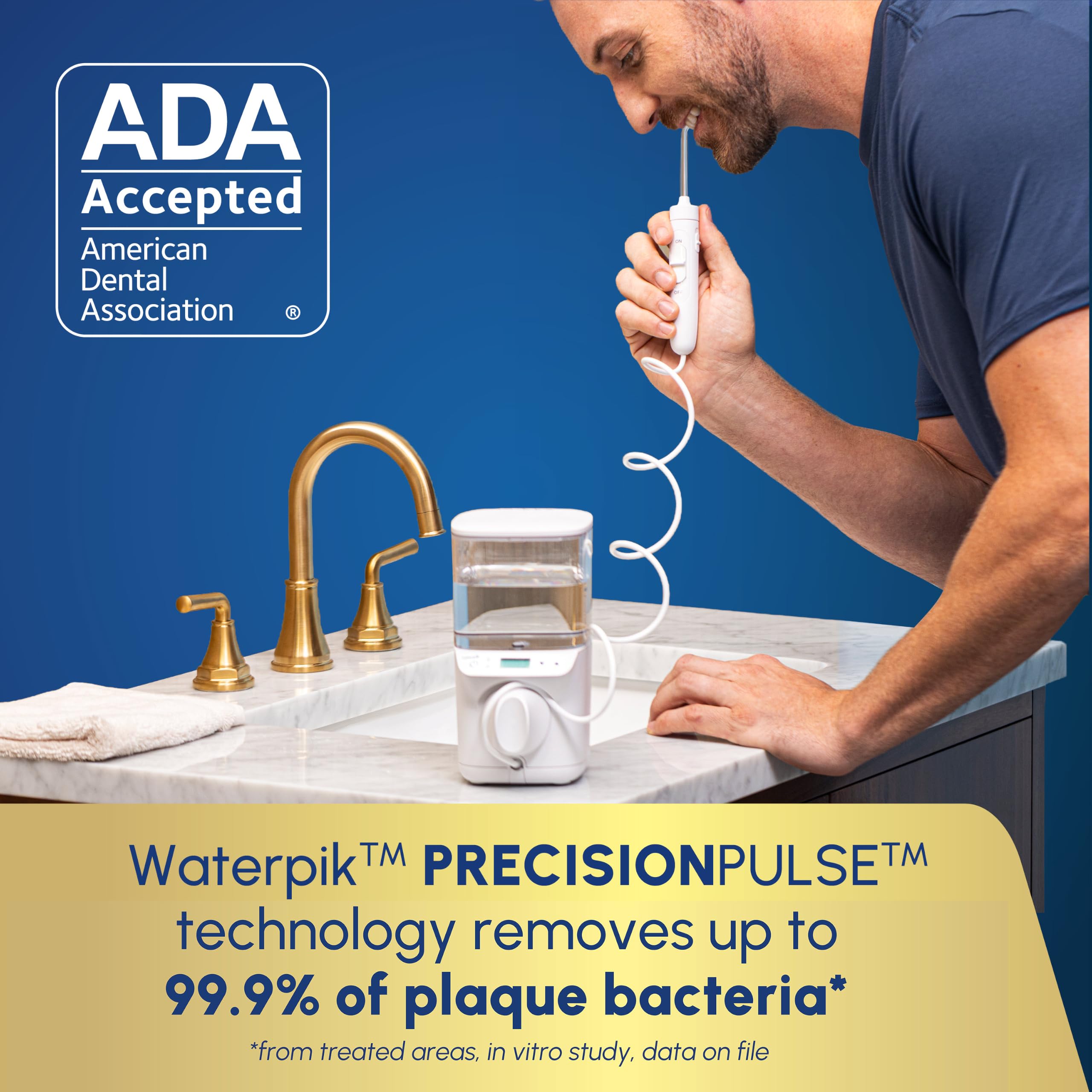 Waterpik Promax – Hydropulseur avec mode SmartAdvance pour la santé quotidienne des gencives et le nettoyage des dents, appareils dentaires, appareils dentaires, acceptés ADA, petit design silencieux