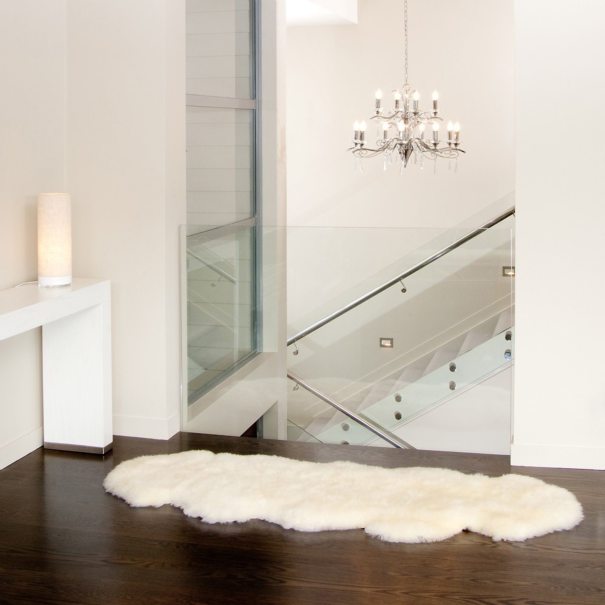 Natural Sheepskin Rug with Thick and Lush 2.5 Inch Pile | Hypoallergenic Sheep Fur Rug with Anti-Skid Back l Sheepskin Wool Area Rugs, Natural, 2 ft x 6 ft