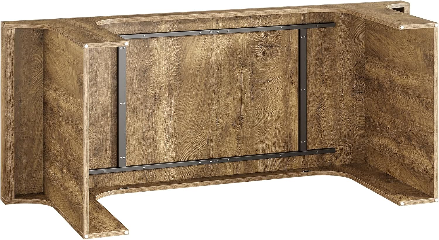 Underside view of the Tribesigns dining table showing metal reinforcements