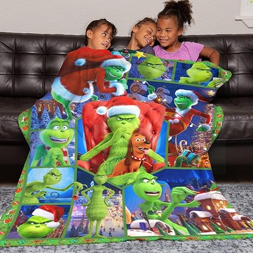 Miniatura 4 de KIPPOT Manta de Navidad verde, manta de franela ultra suave, manta de viaje ligera y cálida de 50 x 40 pulgadas