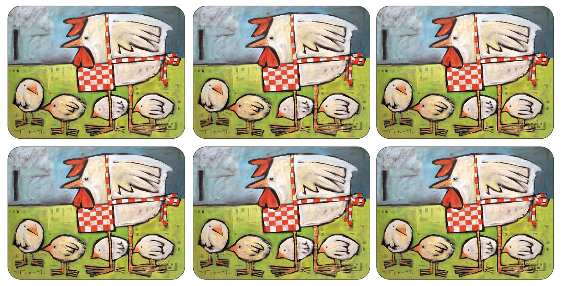 Plymouth Pottery - Mother Hen Placemats - Set of 6