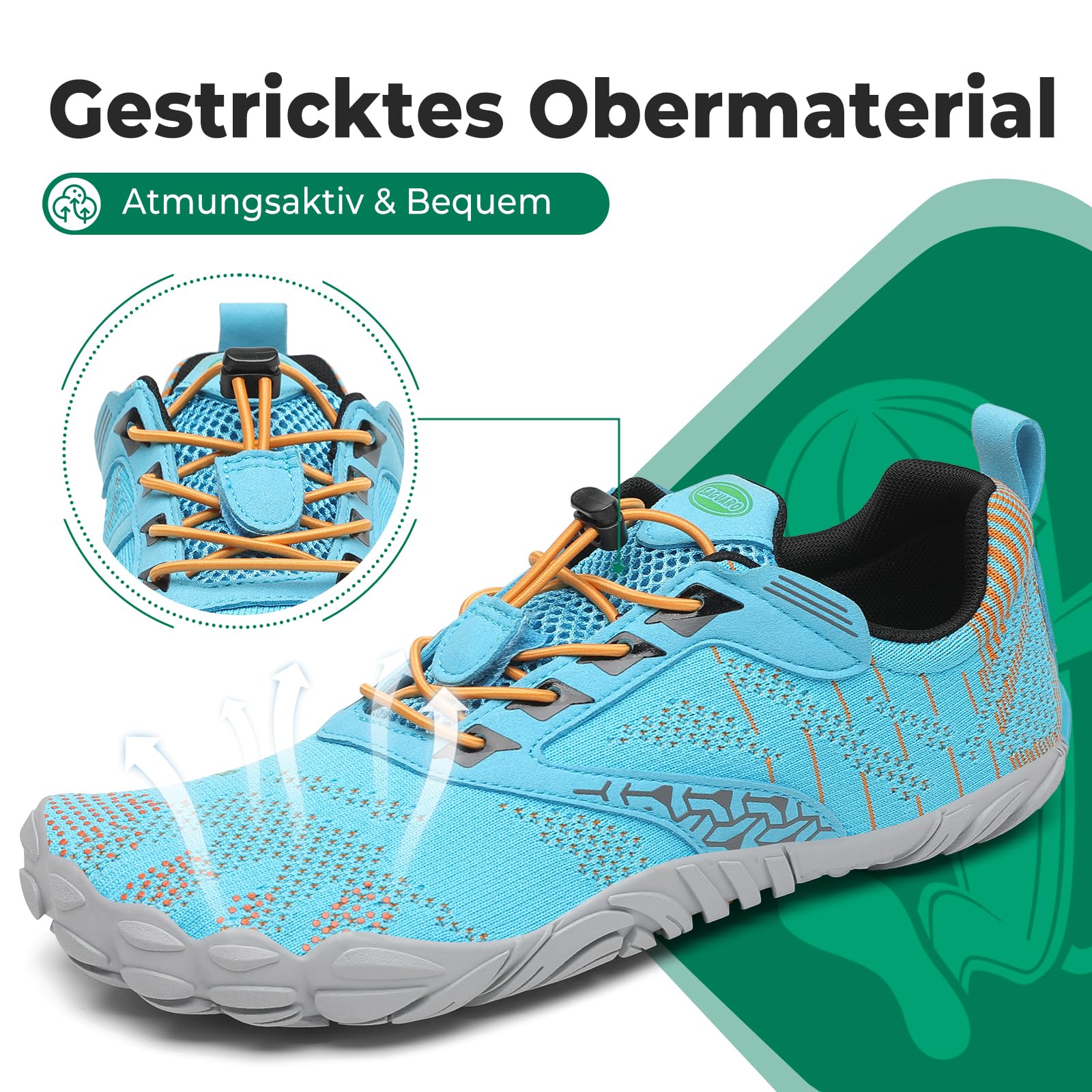 SAGUARO Knit Barfußschuhe rutschfest Barfuss Schuhe Damen Herren Mit Zero-Drop Solhe Gr.36-48