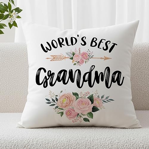Fundas de almohada decorativas para regalo para abuela, el mejor regalo para la abuela, para mamá, día de la madre, Navidad, vacaciones, fundas de