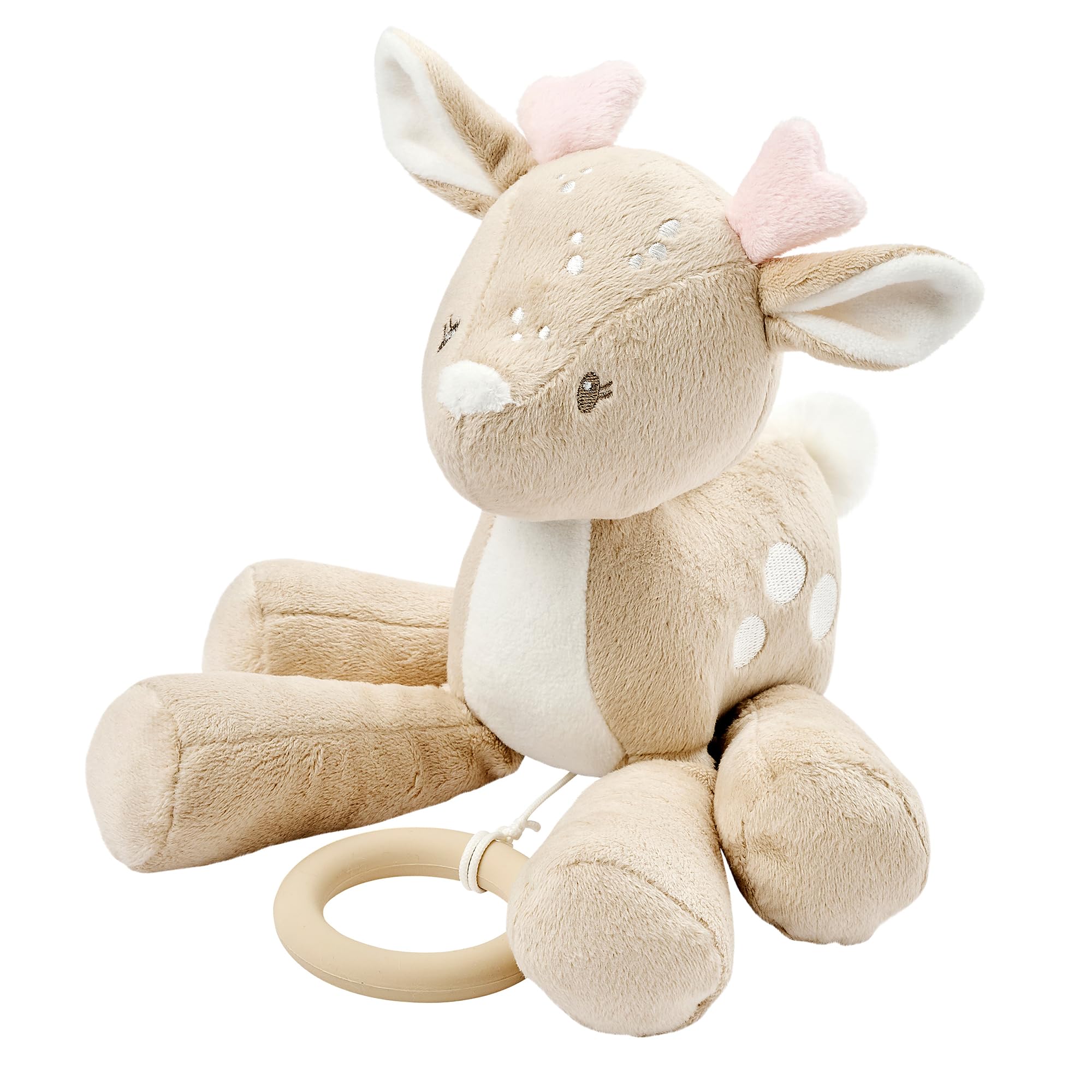 Nattou Carillon, Cerbiatto, Ninna Nanna "La-Le-Lu", Con Anello, Poliestere, FanFan, Beige