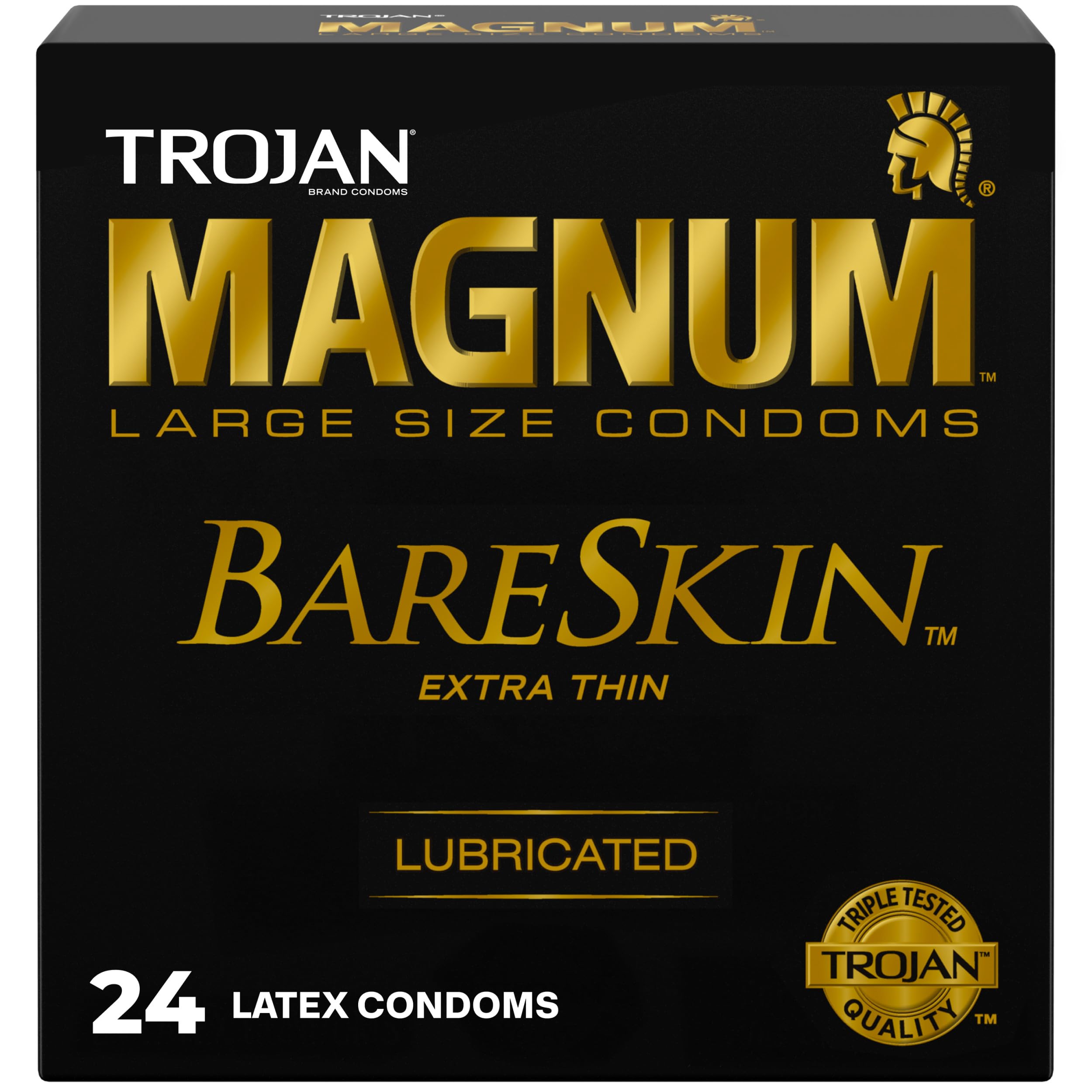Trojan Magnum BareSkin Large Condoms for Men, 24 Count