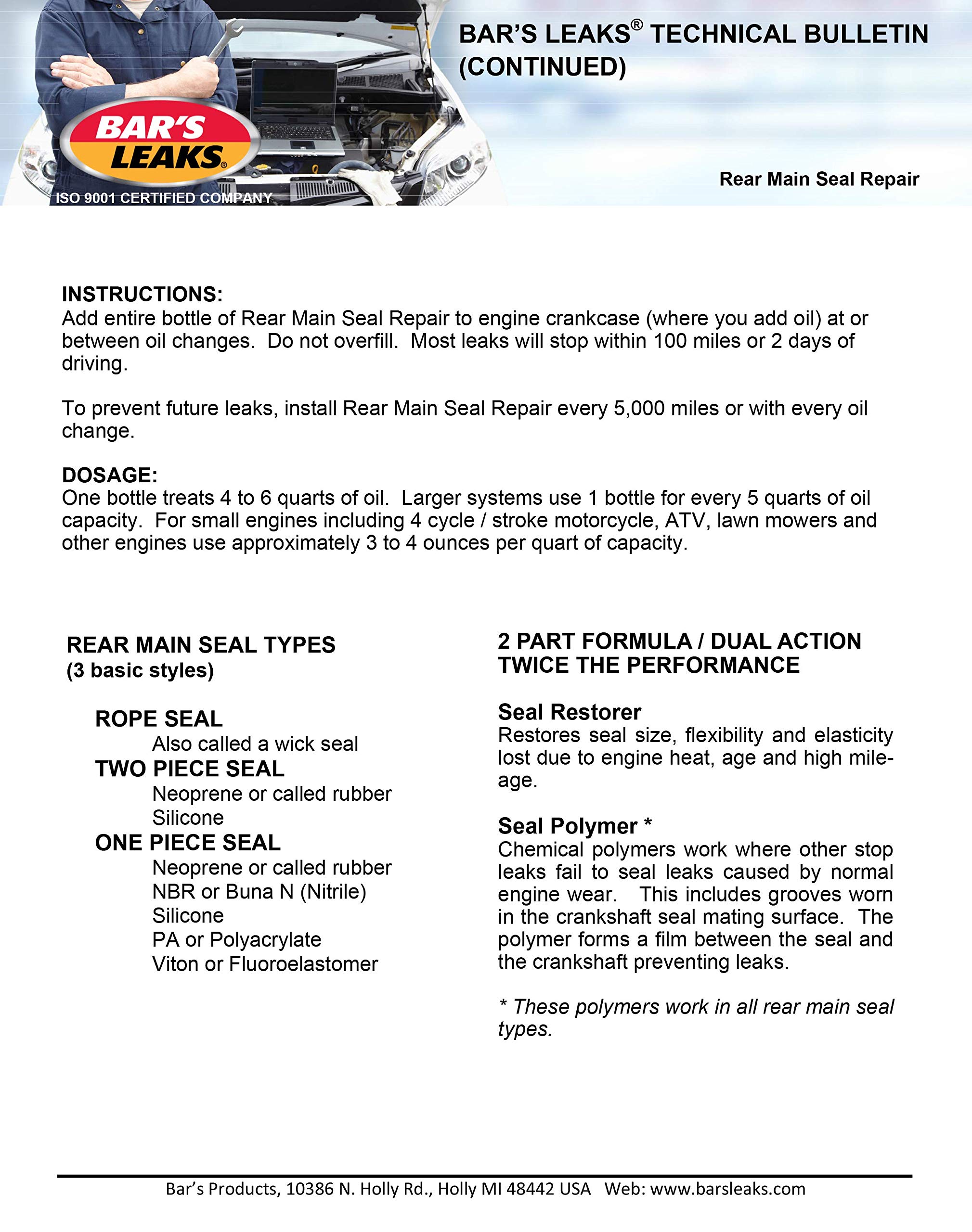 Buy Bar's Leaks Rear Main Seal Repair, 16.9 oz Online at desertcart KUWAIT