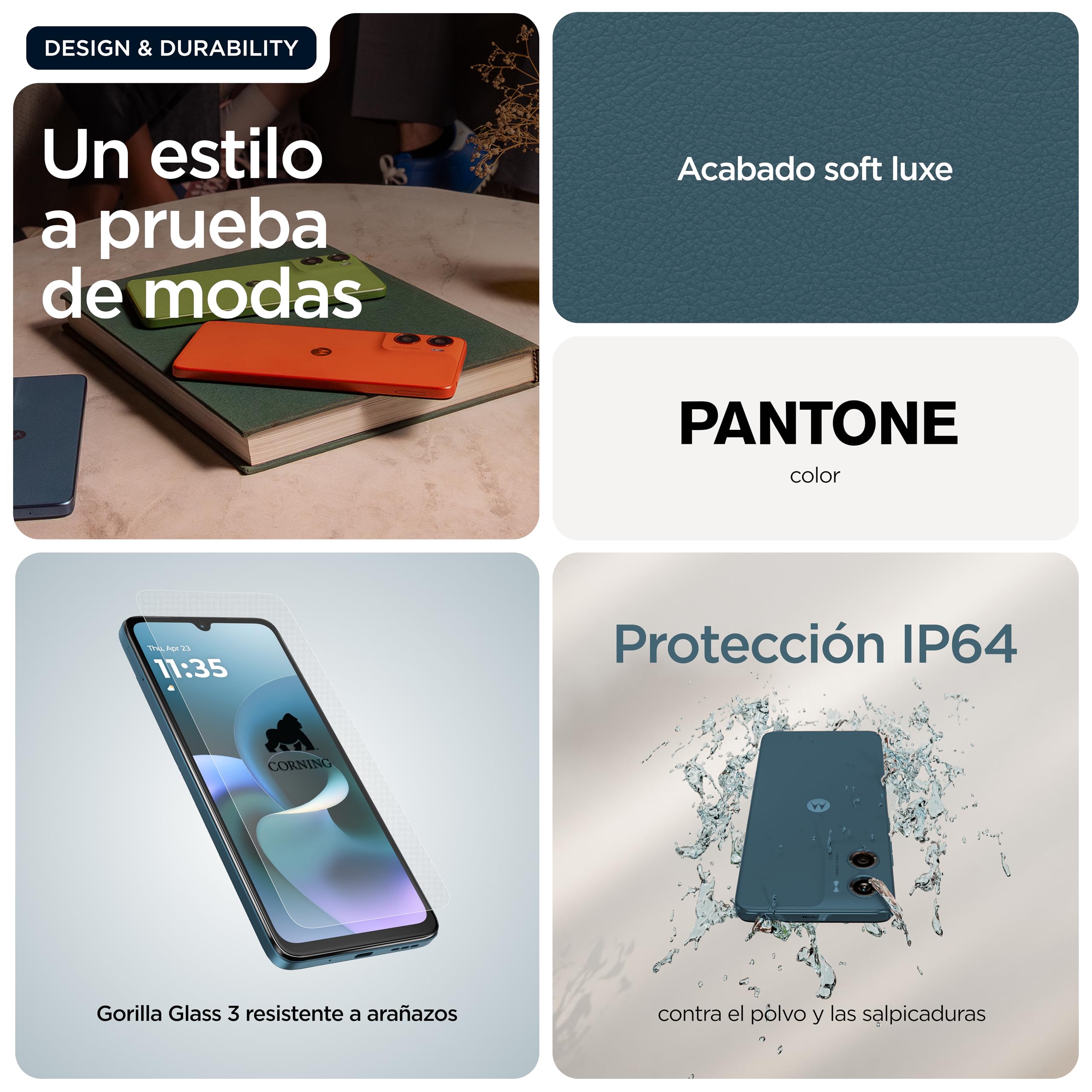 moto g06 12GB (4GB+8GB RAM Boost)/64GB color PANTONE TAPESTRY, Gran pantalla 6.88" con sonido Dolby Atmos, Sistema de cámara con IA de 50 MP, Protección contra el agua IP64, Batería de 5100 mAh