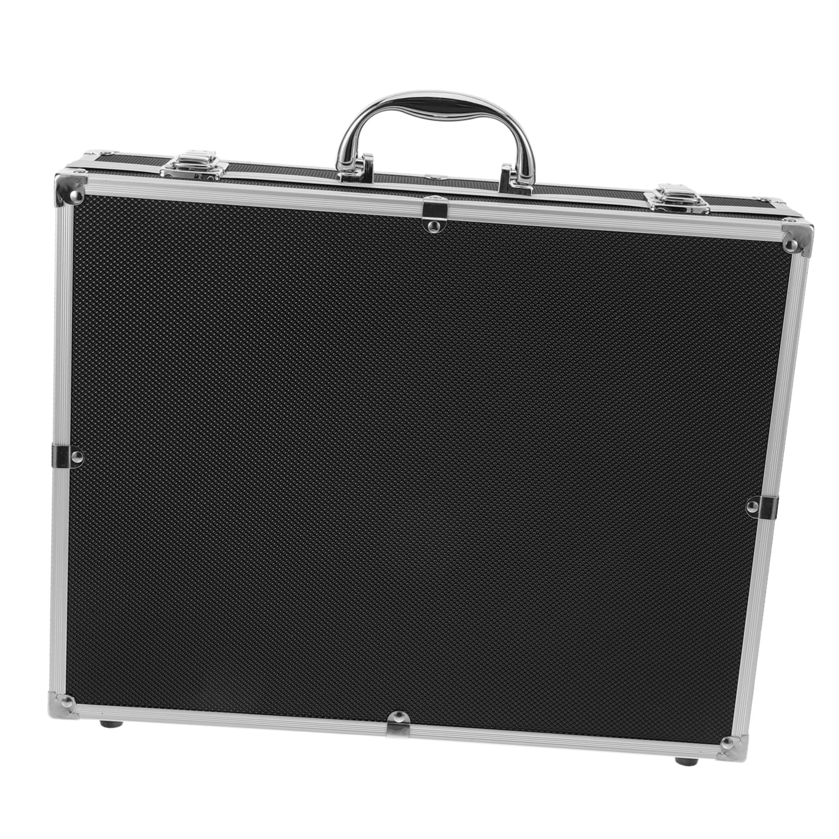 Custodia Rigida Protezione Antiurto in Lega di Alluminio e Schiuma con Maniglia per Microfono Portatile Organizer per 4 Microfoni Cordless per Viaggi