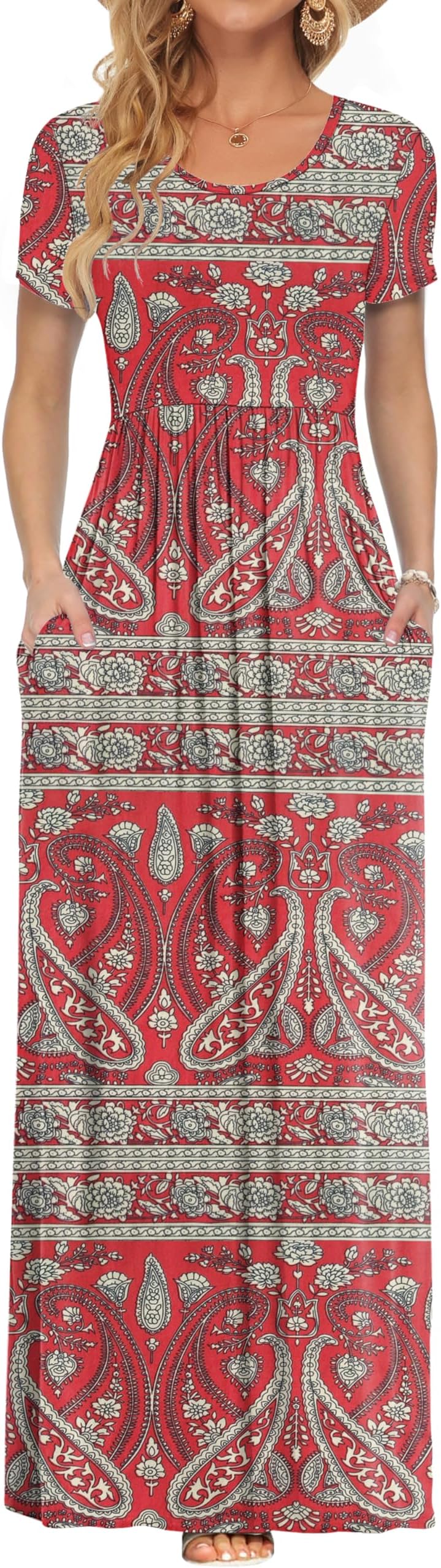 Maxi Dress for Women - Summer Casual Long Dresses for Ladies with Pockets