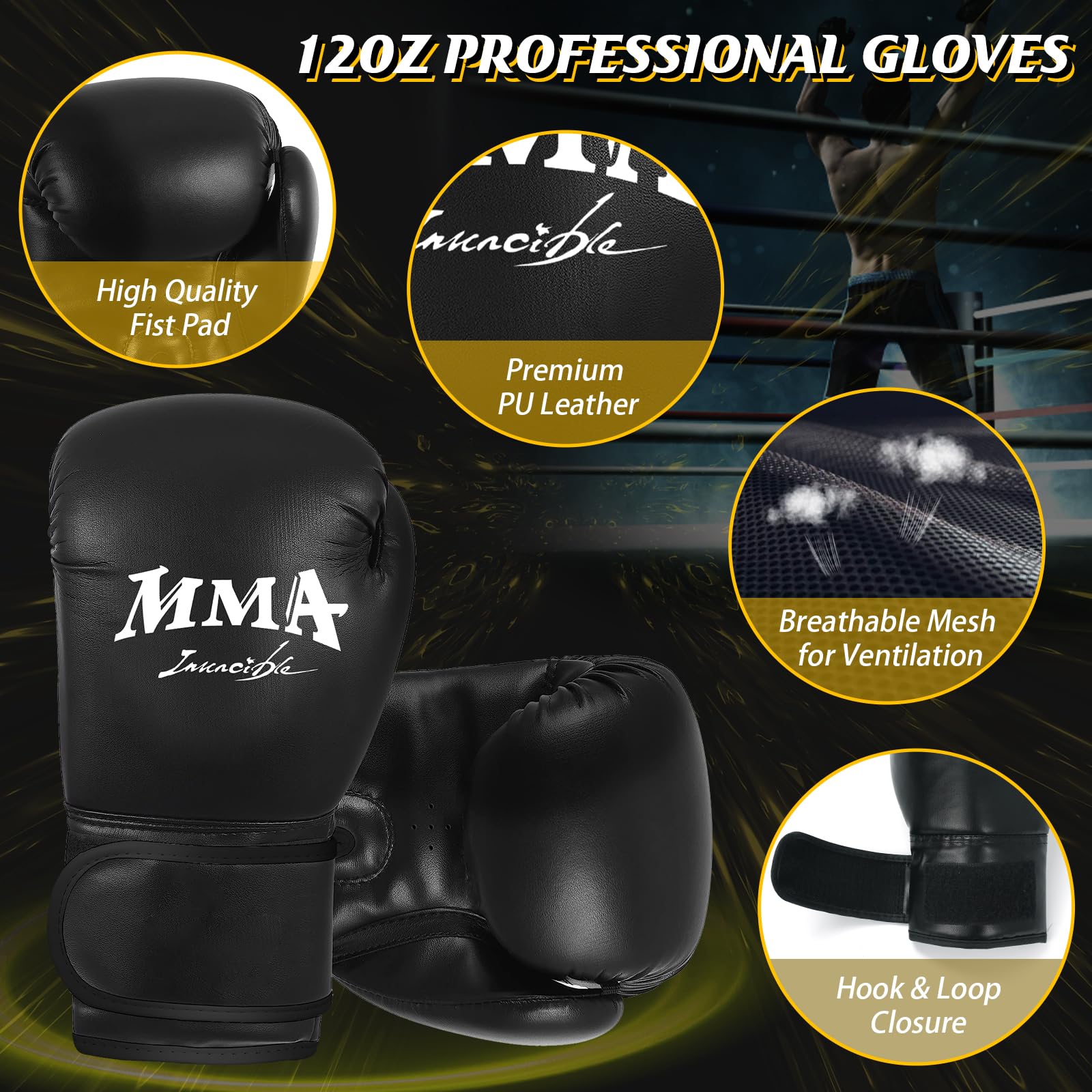 NZQXJXZ Sacco da boxe 2 in 1 per adulti, 180 cm autogonfiante, pesante con guantoni da boxe e pompa ad aria integrata, per allenamento MMA, Muay Thai, fitness, principianti