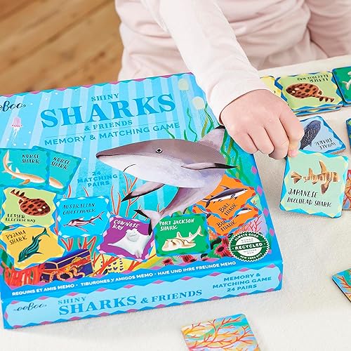 Miniatura 4 de eeBoo Juego de memoria y combinación tiburones brillantes y amigos - 24 pares a juego, juego educativo preescolar, niños a partir de 3 años, 1-4
