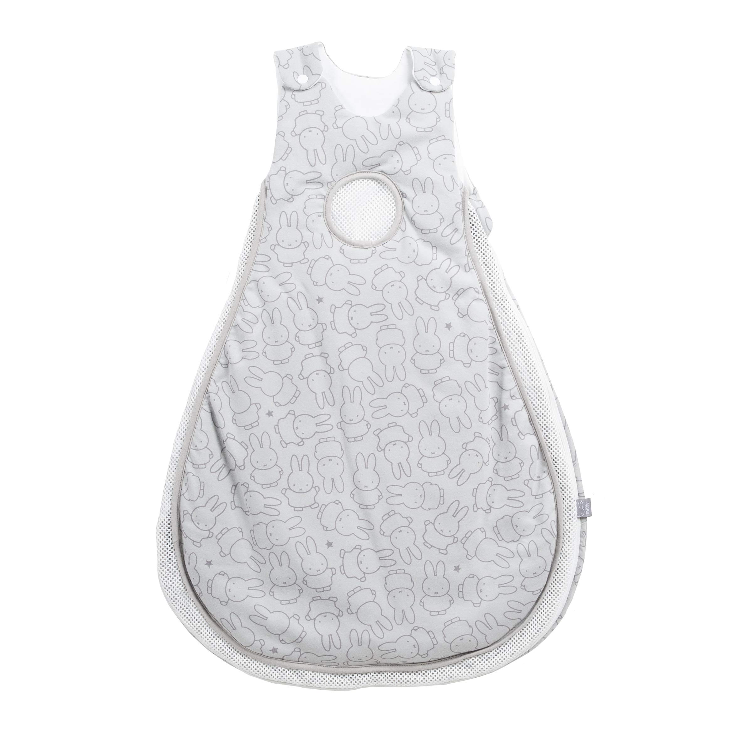 roba Baumann śpiworek dla niemowląt 74/80 cm Air PLUS miffy + śpiworek z rękawami - safe asleep - śpiworek całoroczny dla niemowląt - szary z motywem zająca