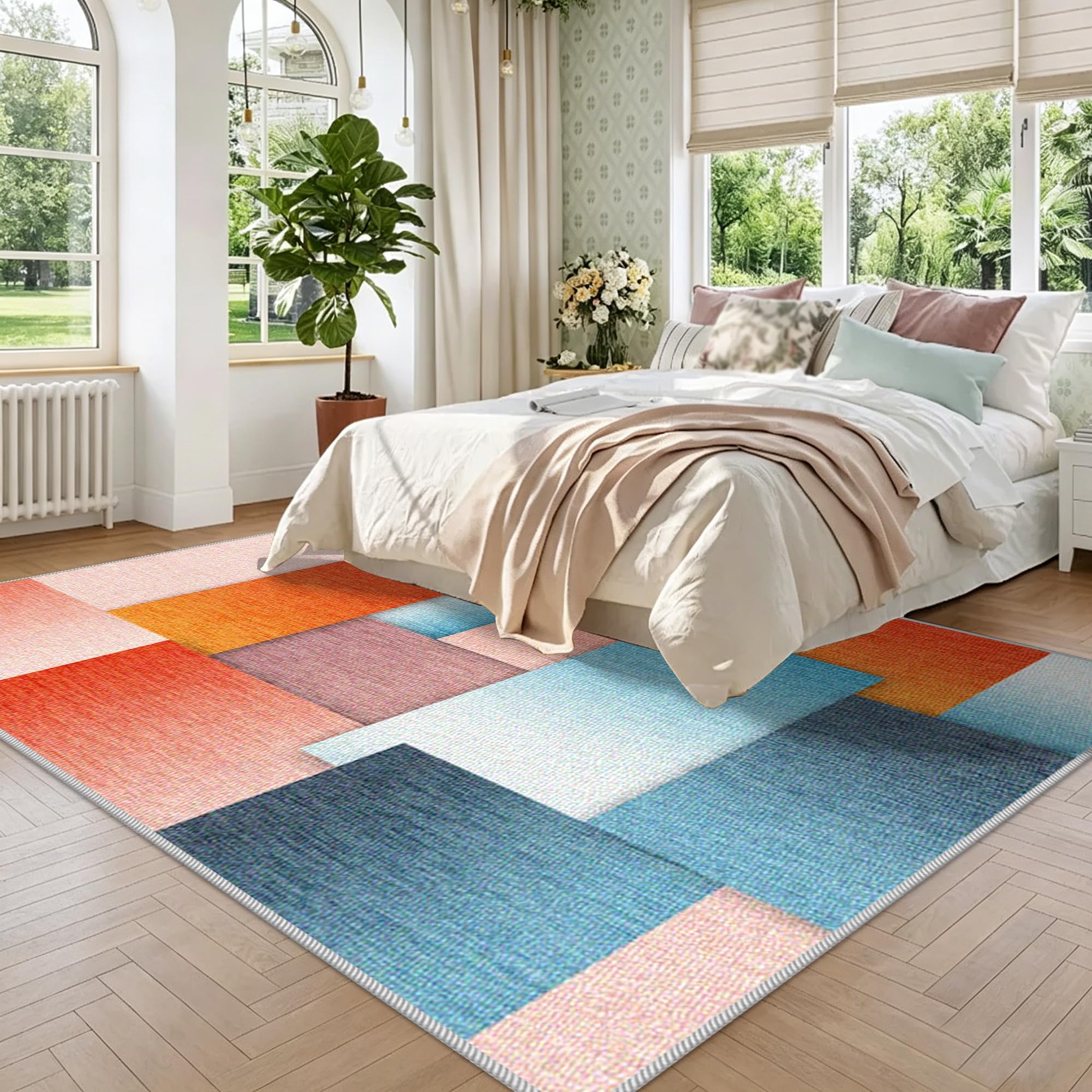 Dywan do salonu można prać w pralce 160 x 200 cm nowoczesny dywan do sypialni duży dywan do jadalni dywanik do sypialni dywan z krótkim włosiem do kuchni, sypialni, domowego biura