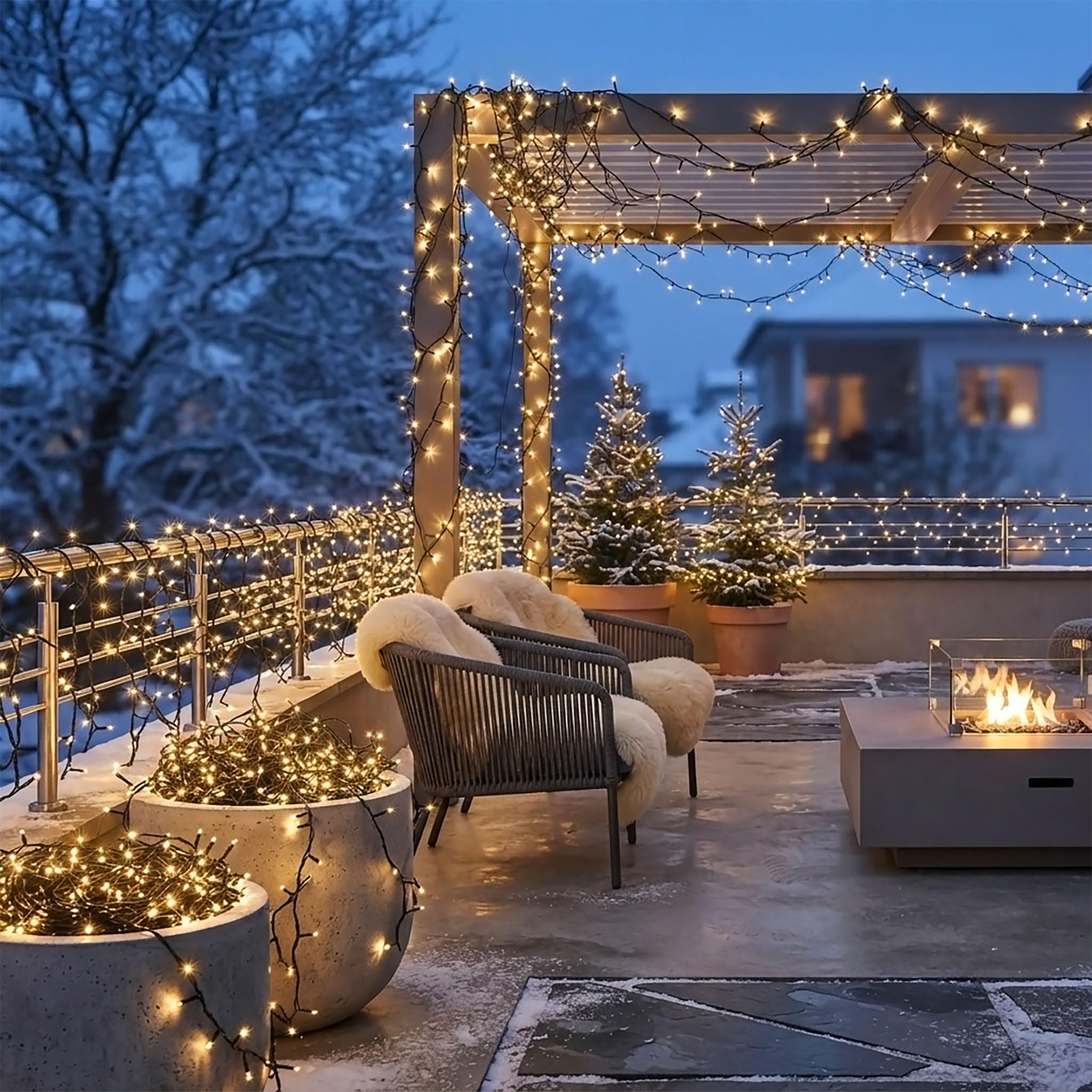 Catena luminosa LED, Fili Luminosi, Colore Bianco Caldo, per Interno ed Esterno 54 m - 720 LED