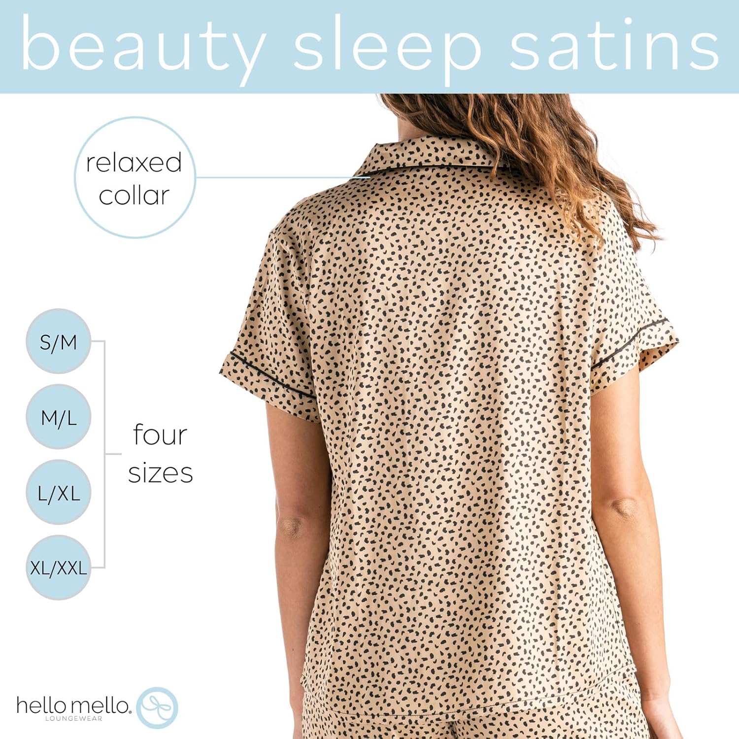 Hello Mello Pajama Top Satin Pajamas Short Sleeve Button-Down Silky Shirt for Women, Girl - Image 5