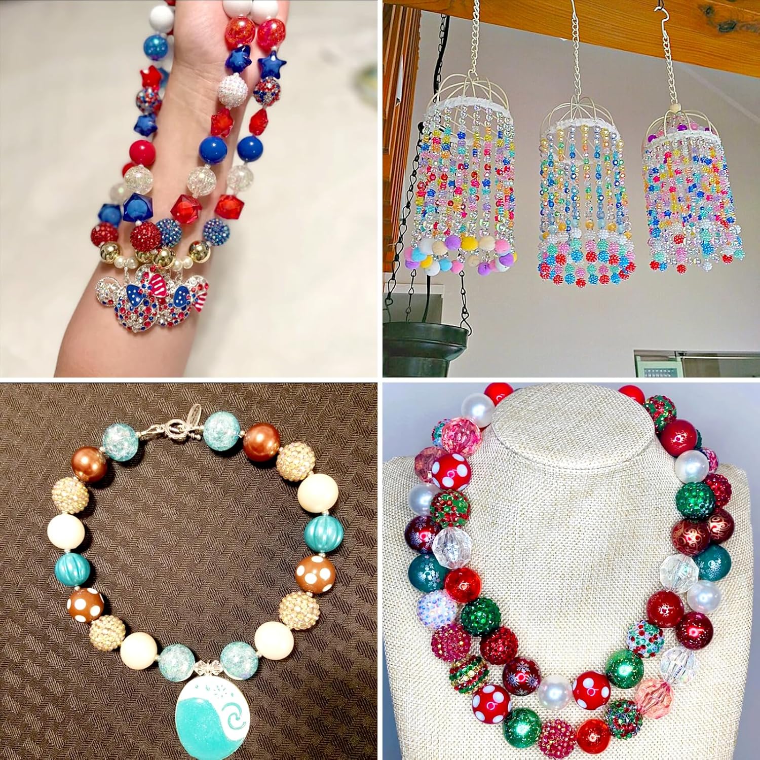 Beadthoven 100pcs 20mm Resin Rhinestone Beads for Pens, Sparkly Disco Ball Plastic Chunky Bubblegum Big Bling Diamond Focal for DIY Jewelry Making Keychain Bracelets Necklace Crafts - Image 5