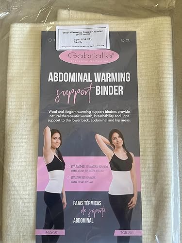 Miniatura 6 de Carpeta abdominal unisex con soporte de calentamiento de lana, calor terapéutico natural con 80% lana, grande