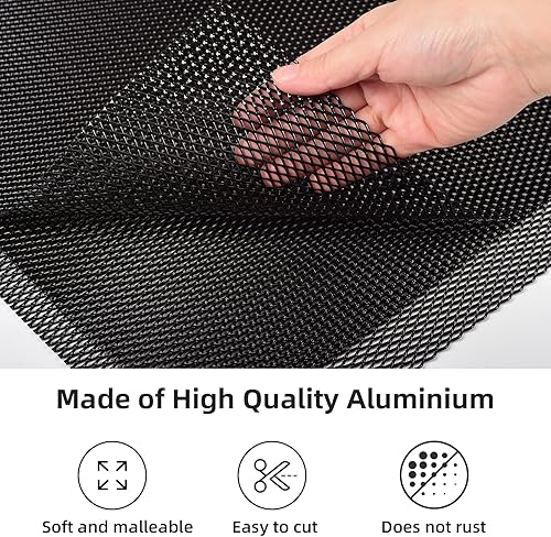 Miniatura 219 de AggAuto Malla universal para parrilla de automóvil de 40 x 13 pulgadas, de acero inoxidable revestido de cloruro de polivinilo, rejilla