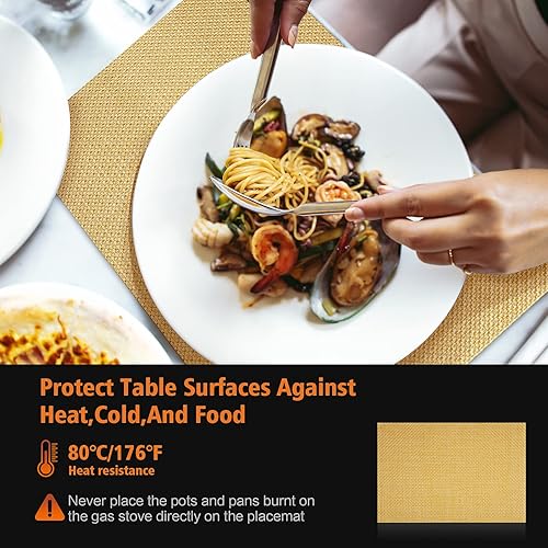 Miniatura 2 de BxzanDya Juego de 8 manteles individuales resistentes al calor, para interiores, lavables, para comedor, cocina, pionera, mujer, manteles