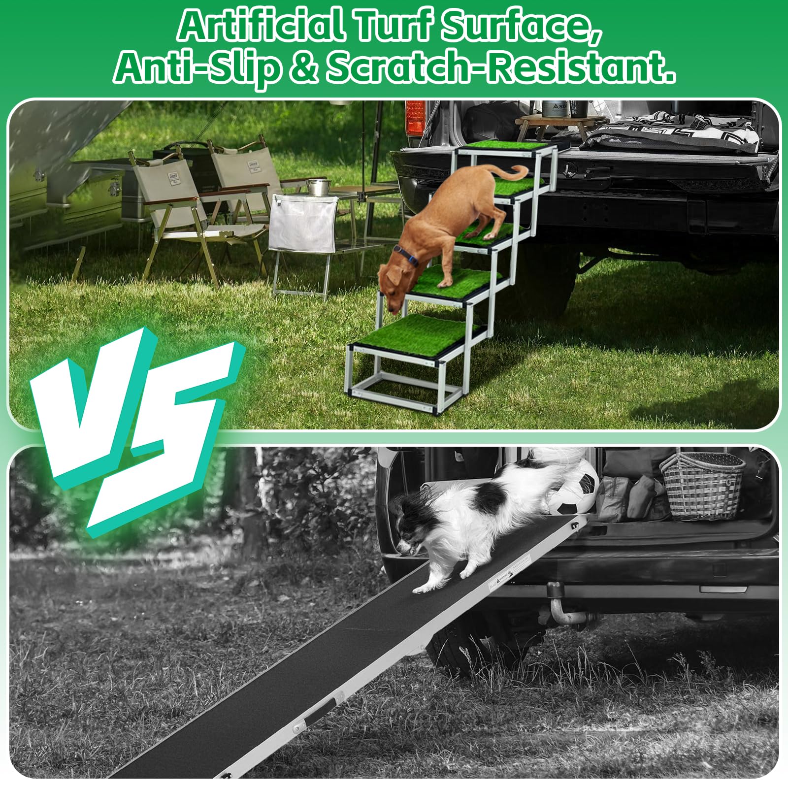 Rampa Plegable para Perros Coches, Escalera de Aluminio para Perros Grandes, Antideslizante, hasta 70 kg