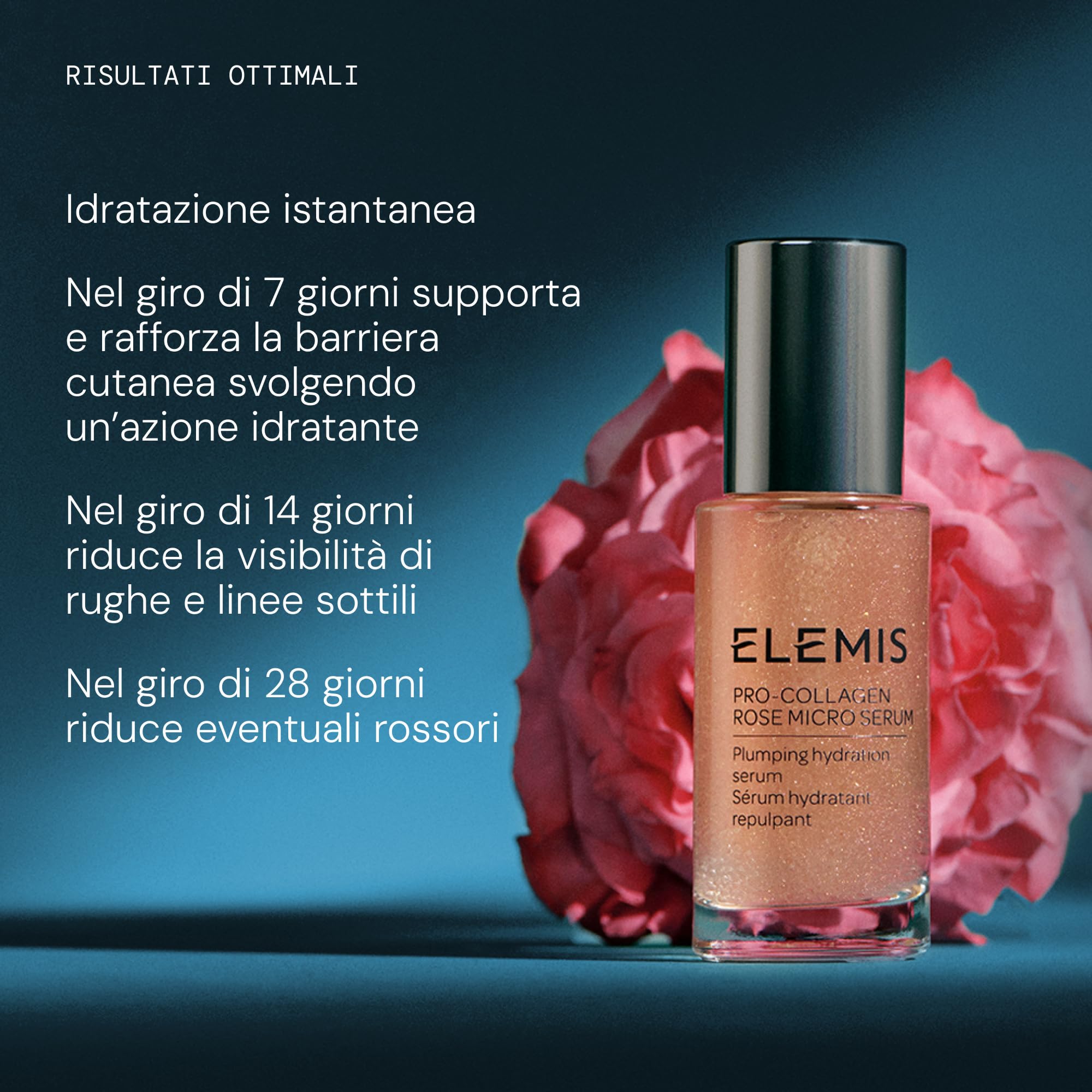 ELEMIS Pro-Collagen Rose Micro Serum 30ml, Clinicamente Testato - Siero Viso Idratante con Estratto di Rosa, Siero Anti Età per una Pelle Rimpolpata, Luminosa e Intensamente Idratata