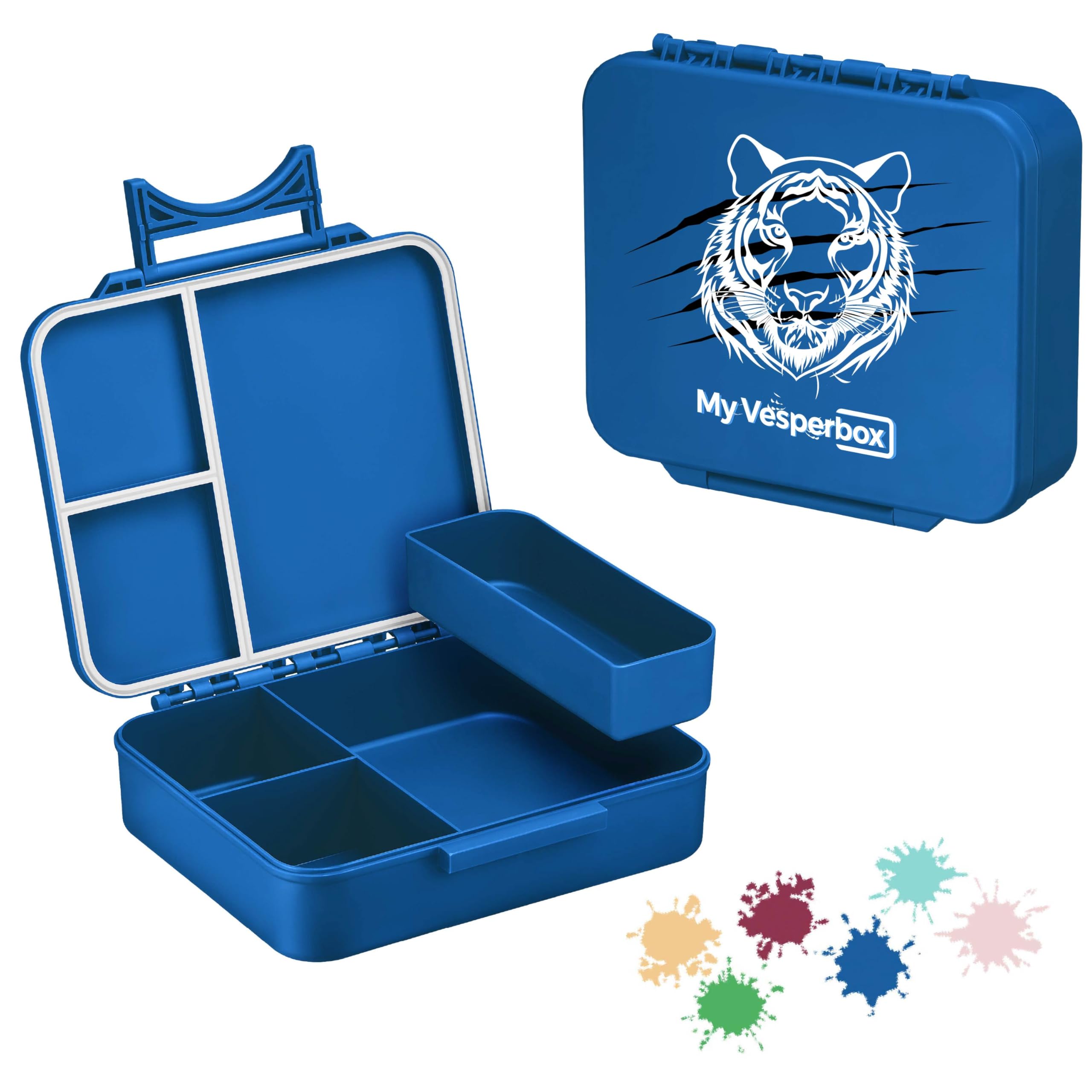 My Vesperbox® Brotdose für Kinder mit Fächern Liv [MADE IN GERMANY] - Lunchbox mit Trennfächern - Bento Box - Jausenbox - Brotzeitbox für Schule & Kindergarten - Vesperdose für Jungen & Mädchen