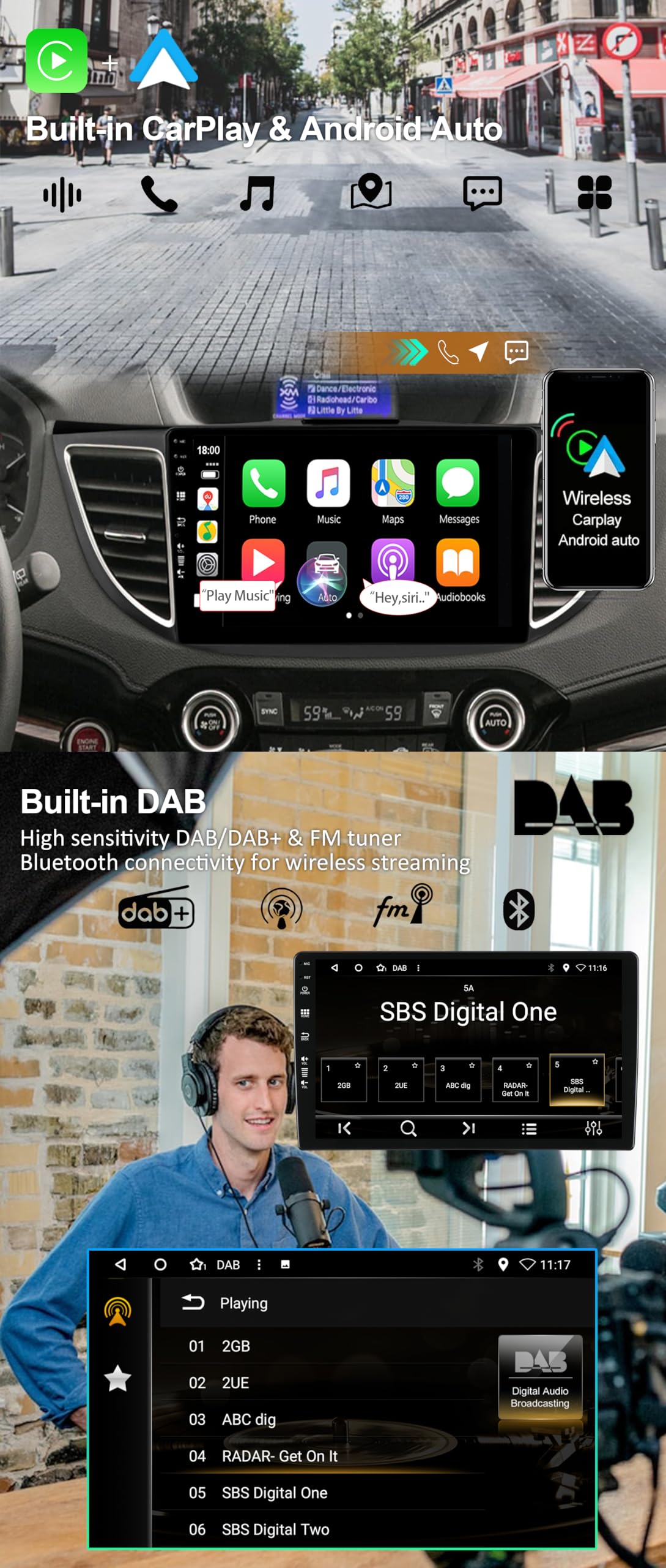 Android 16 – [wbudowany DAB] – radio samochodowe IPS do Honda CRV (2012-2016) – bezprzewodowy Carplay/Android Auto – 4G + 64 G – kamera + mikrofon – 10,1 cala 2 DIN – sterowanie kierownicą DSP