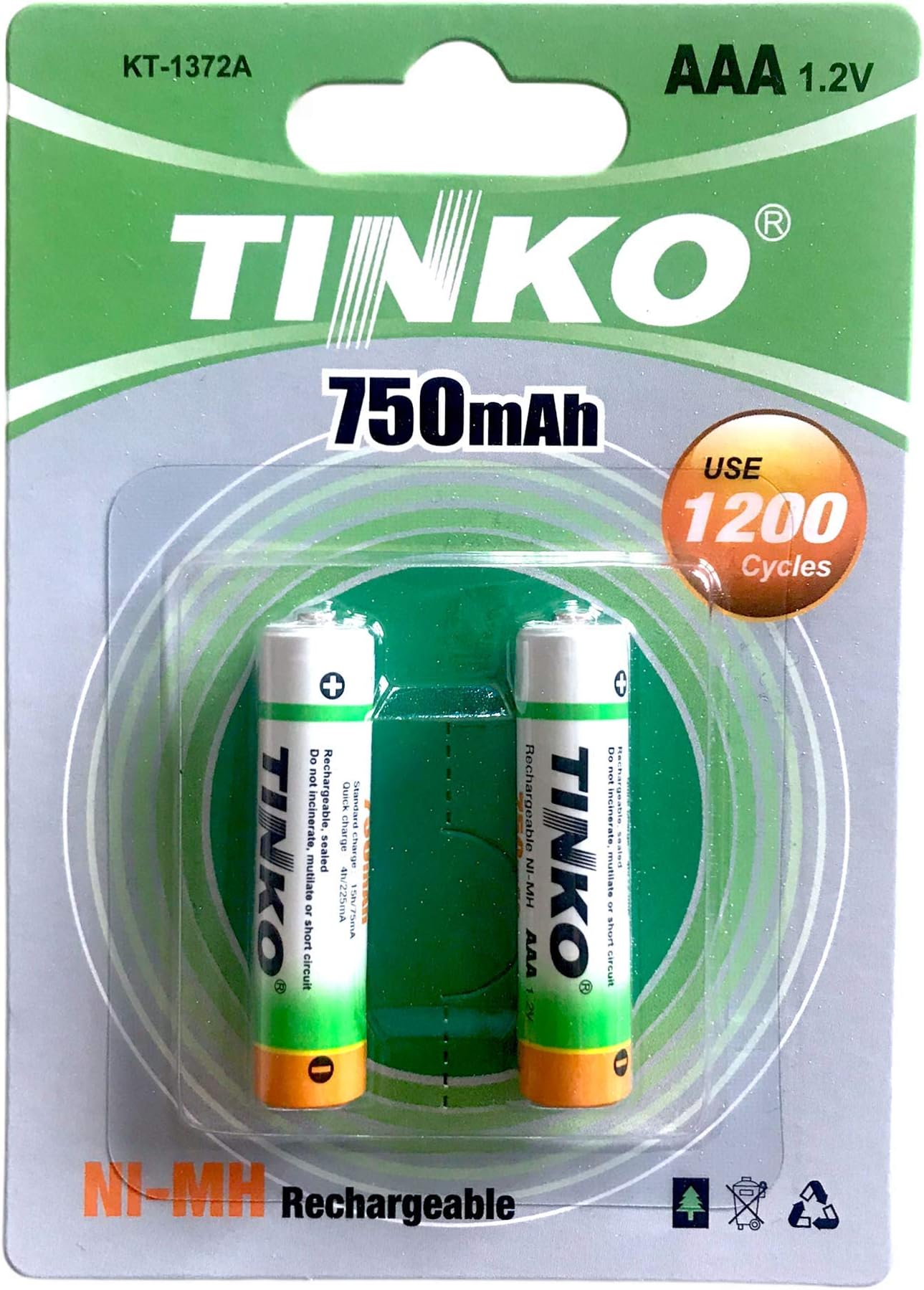 2 x AAA 750 mAh Rechargeable Batteries NiMH LR03 HR03 DC2400 Phone