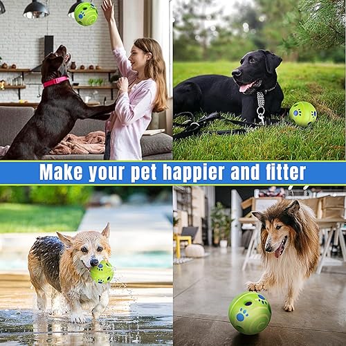 Miniatura 4 de TAUCHGOE Juguetes interactivos para perros, pelota para perros grandes y medianos, pelota de pastoreo para perros con sonidos divertidos, juguete