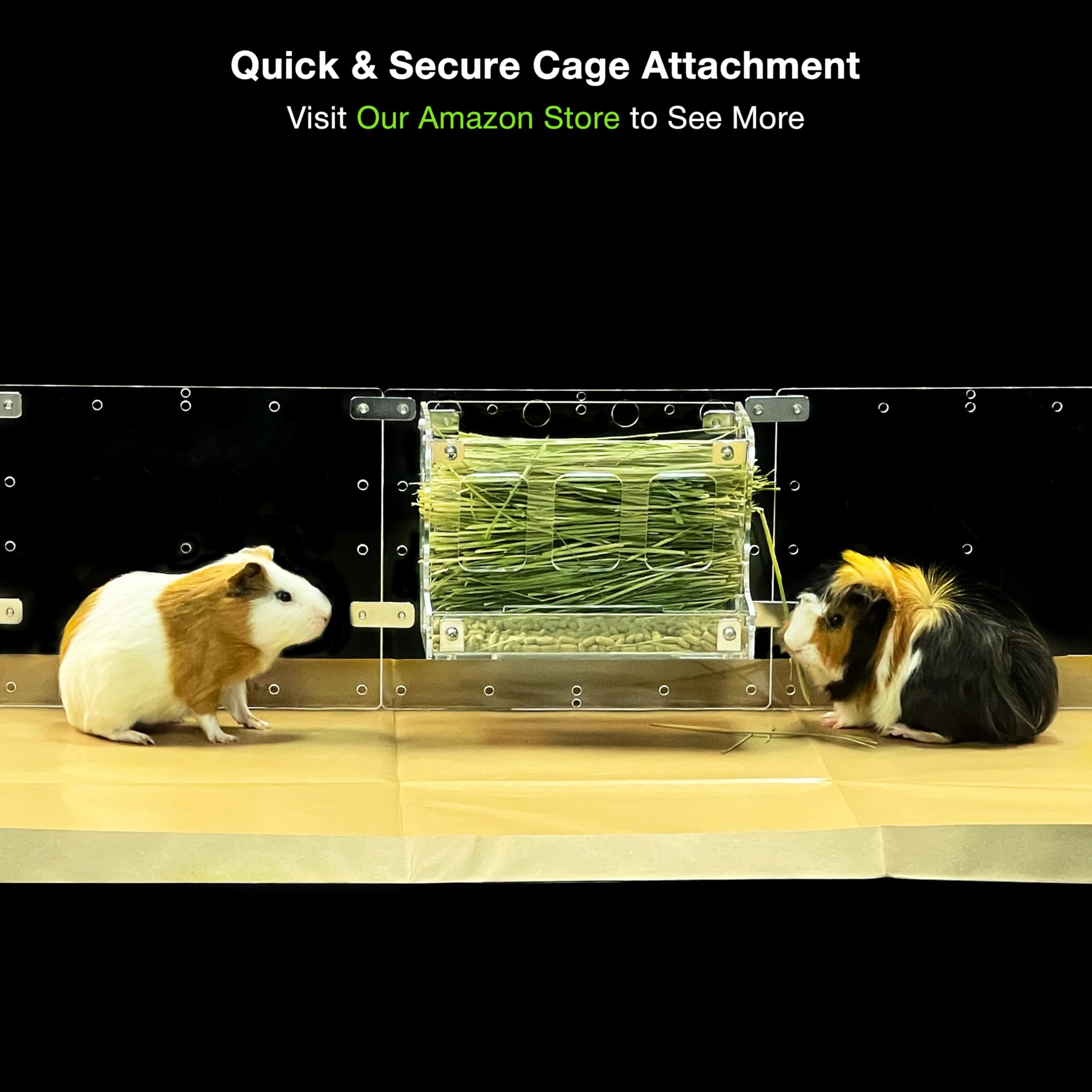 GuineaLoft™ 2-in-1 Hay & Food Feeder for Guinea Pigs, Rabbits & Small Pets – No-Waste Hay Rack with Dual-Compartment Bowl, Easy Cage Mount, Space-Saving Design - image 6