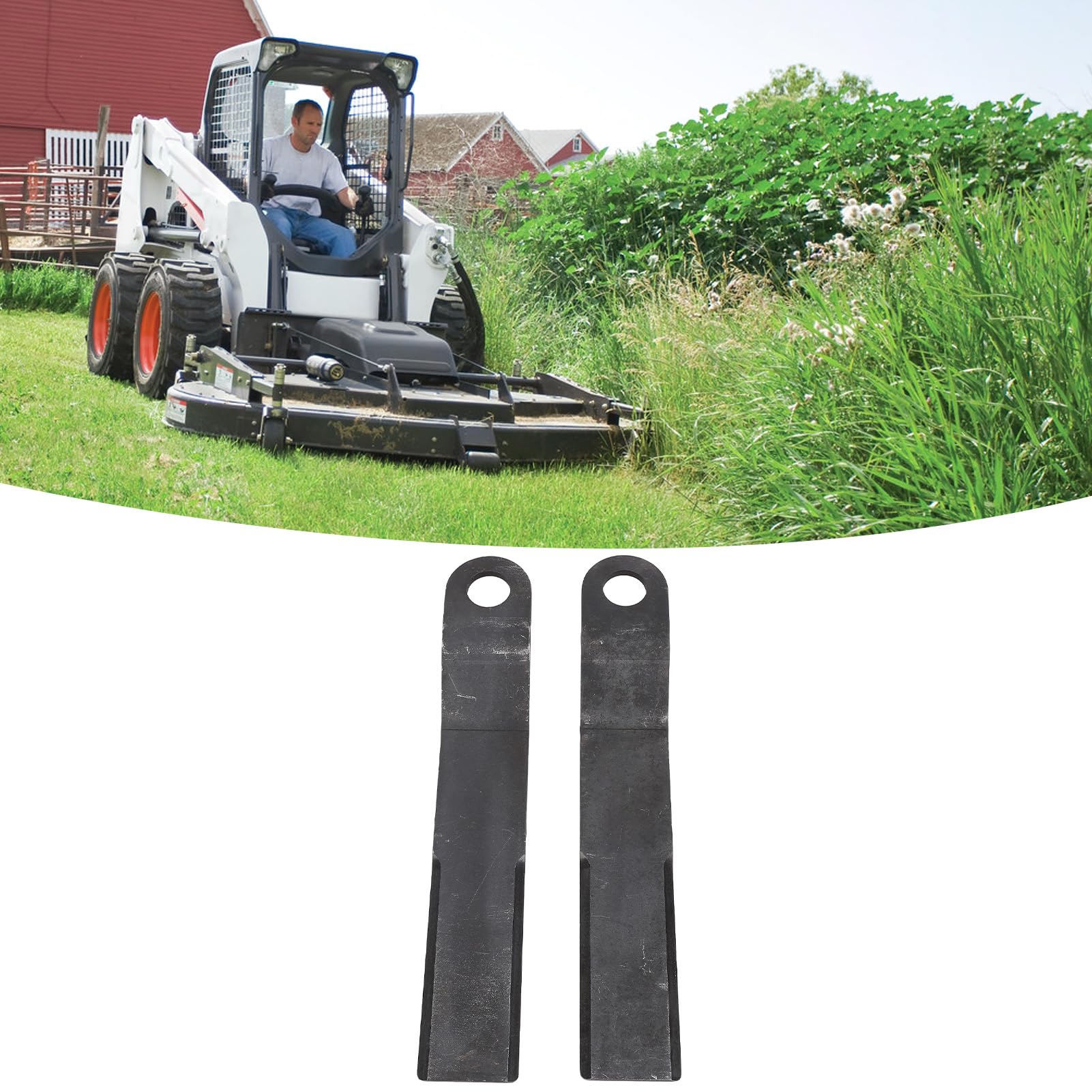 2 Cuchillas para Cortacésped, Cuchillas de Repuesto para Cortacésped AR400 de Acero de 2 3/8 Pulgadas