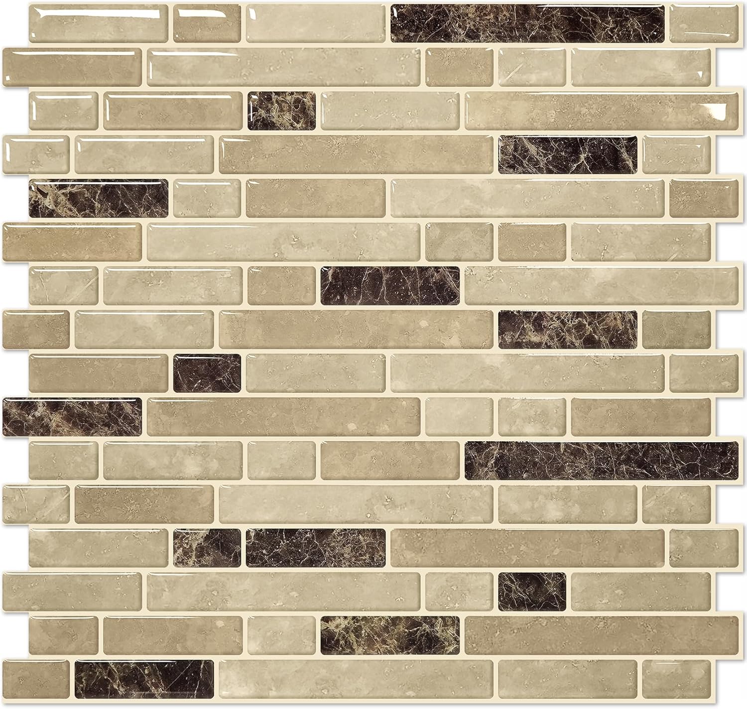 STICKGOO Peel and Stick Backsplash - 10 Sheets of 12”×12” - 3D Self Adhesive Peel and Stick Tile Backsplash for Kitchen & Bathroom