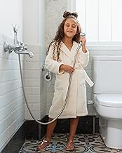 روب استحمام مصنوع من القطن 100% بوزن 500 جرام لكل متر مربع للأطفال بعمر 12 سنة من مور كوتنز، لون اوف وايت