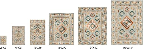 Miniatura 8 de Pasargad Home Aldora Collection - Alfombra de polipropileno y poliéster beigecon múltiples estampados para sala de estar, dormitorio, comedor,