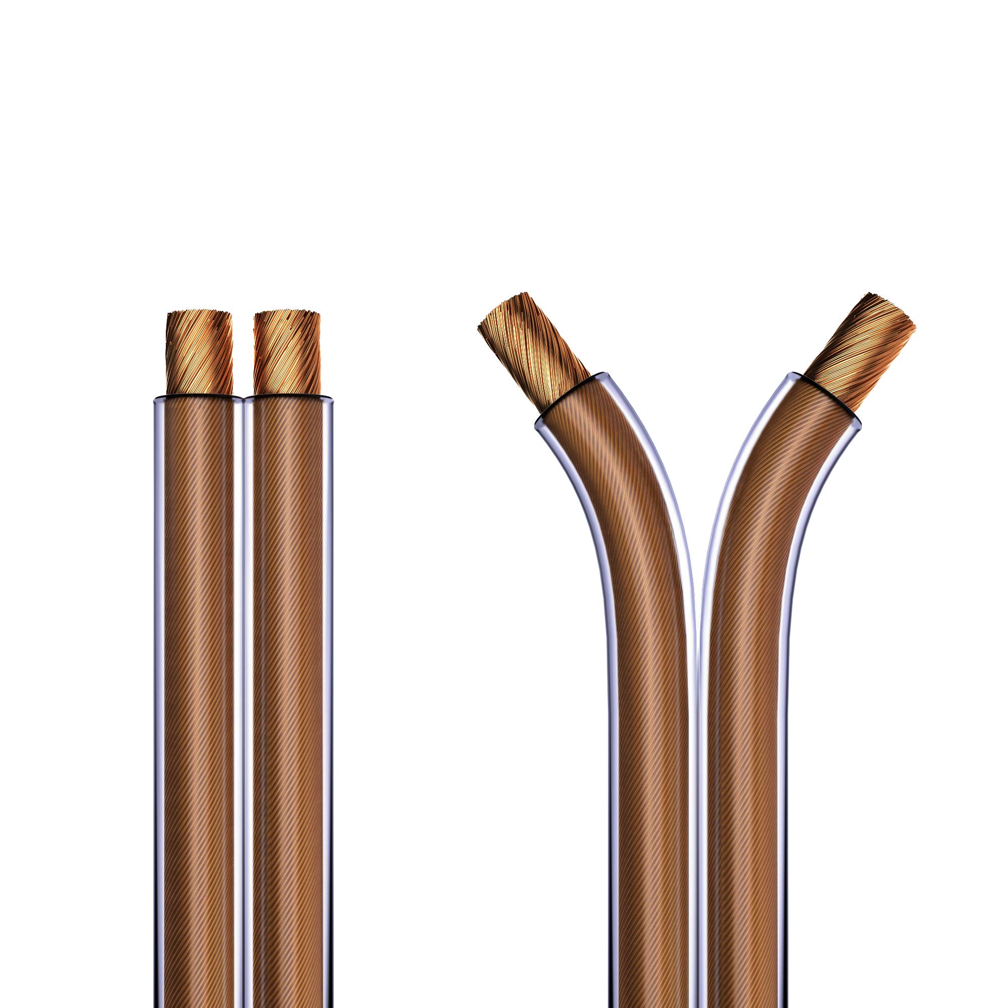 PureLink Kabel głośnikowy Kabel głośnikowy OFC 2 x 4,00 mm² 0,20 mm, 100,0 m, czysty miedziany kabel do głośników hi-fi, subwoofer, kabel audio z oznaczeniem polaryzacji, przezroczysty