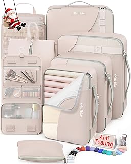 8 cubos de equipaje para viajes, organizador de maleta resistente en 4 tamaños (extragrande, grande, mediano, pequeño), cubos de equipaje con bolsa de aseo personal, regalos de crucero para mujer