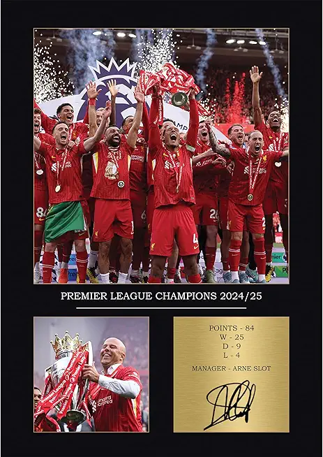 Signed Liverpool FC League Winners 2024/25 Poster – Liverpool Champions 2025 Wall Art – Liverpool Gifts for Men, Liverpool Gifts For Boys Gifts for Boys, Football Gifts for Liverpool Fans (Unframed)