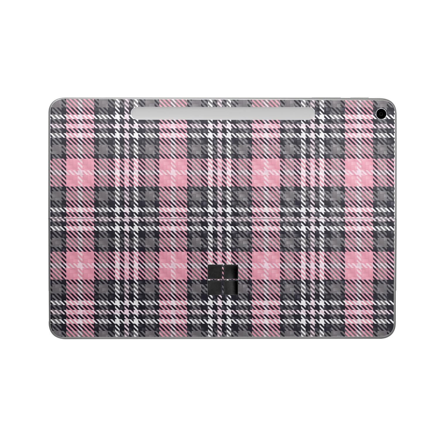 Carbon Fiber Tablet Skin Compatible with Microsoft Surface Pro 12" (2025) - Pink Plaid - Premium 3M Vinyl Protective Wrap Decal Cover - Easy to Apply | Crafted in The USA by MightySkins