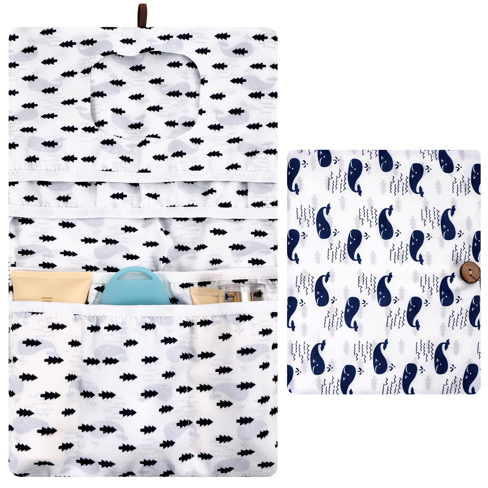 Zocipro Windeltasche Organizer und Kosmetiktasche 2 in 1, Faltbare Baby Windeltasche für Mutter Unterwegs Kleine Wickeltasche Organizer für Windeln Creme Tücher