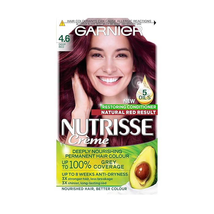 Buy Garnier Nutrisse Red Hair Dye Permanent, Up to 100 Percent Grey