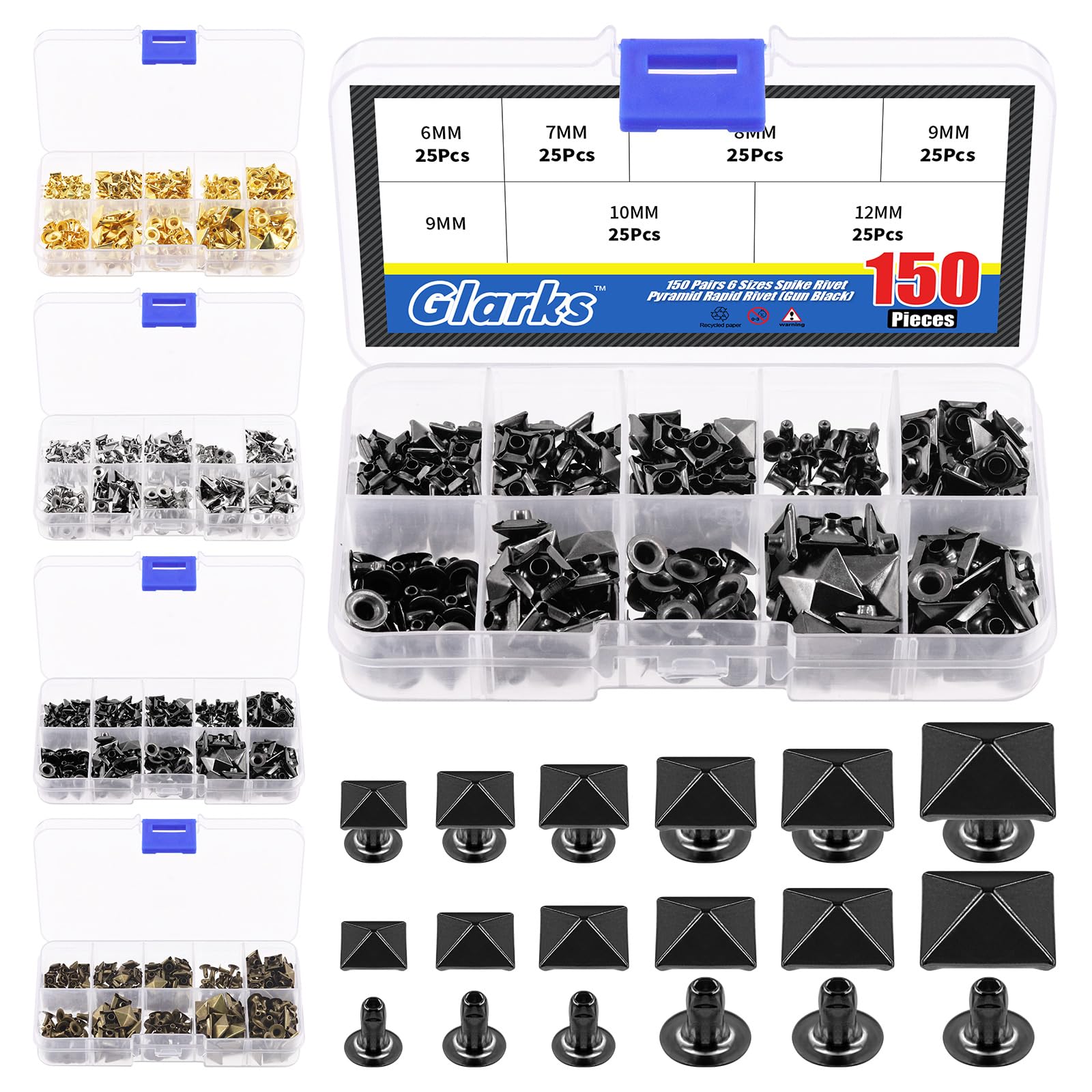 Glarks 150Pcs Gun Spike Rivet