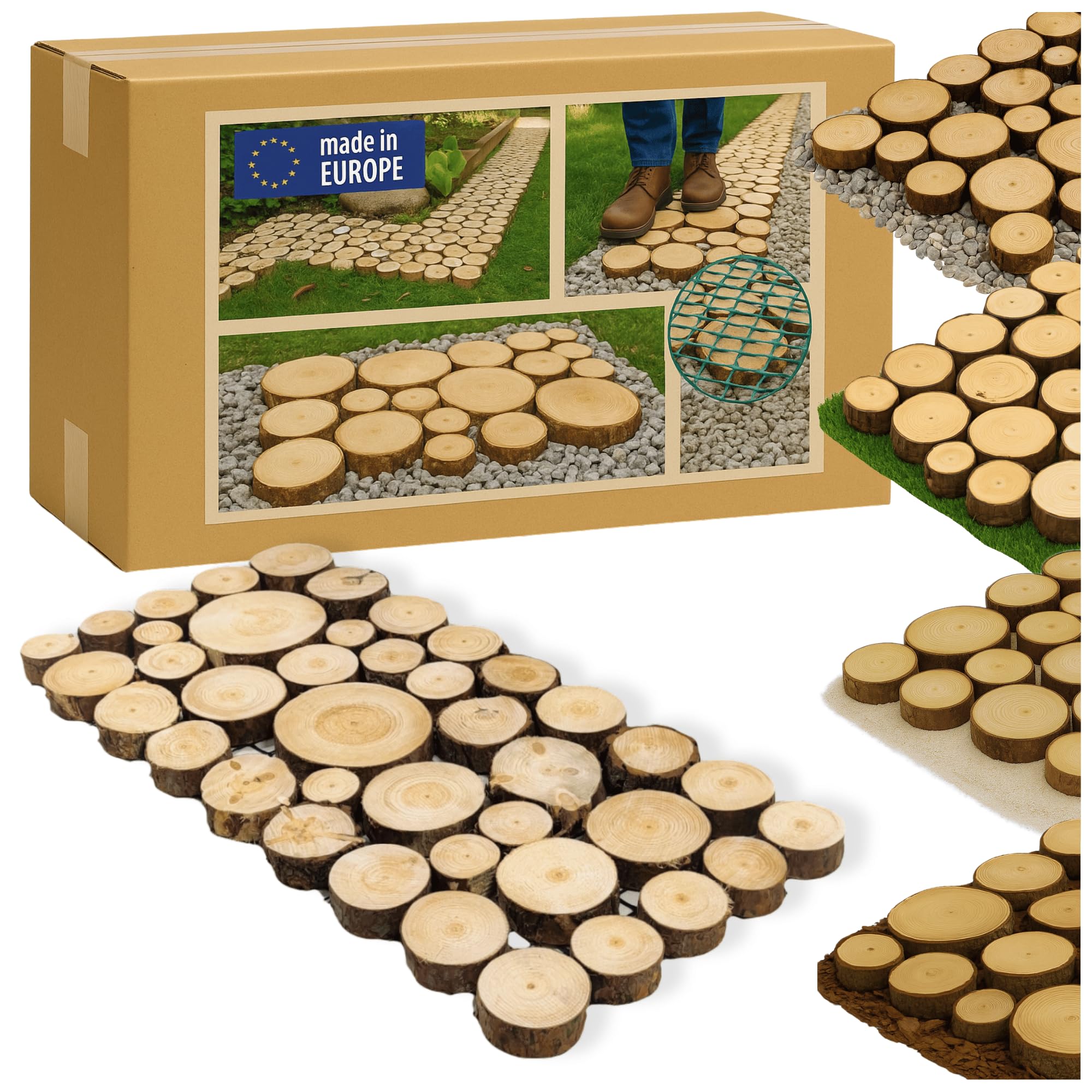 MODO24 Gehweg Gartenweg aus Holz – Modul 1 (80 x 40 x 2 cm)