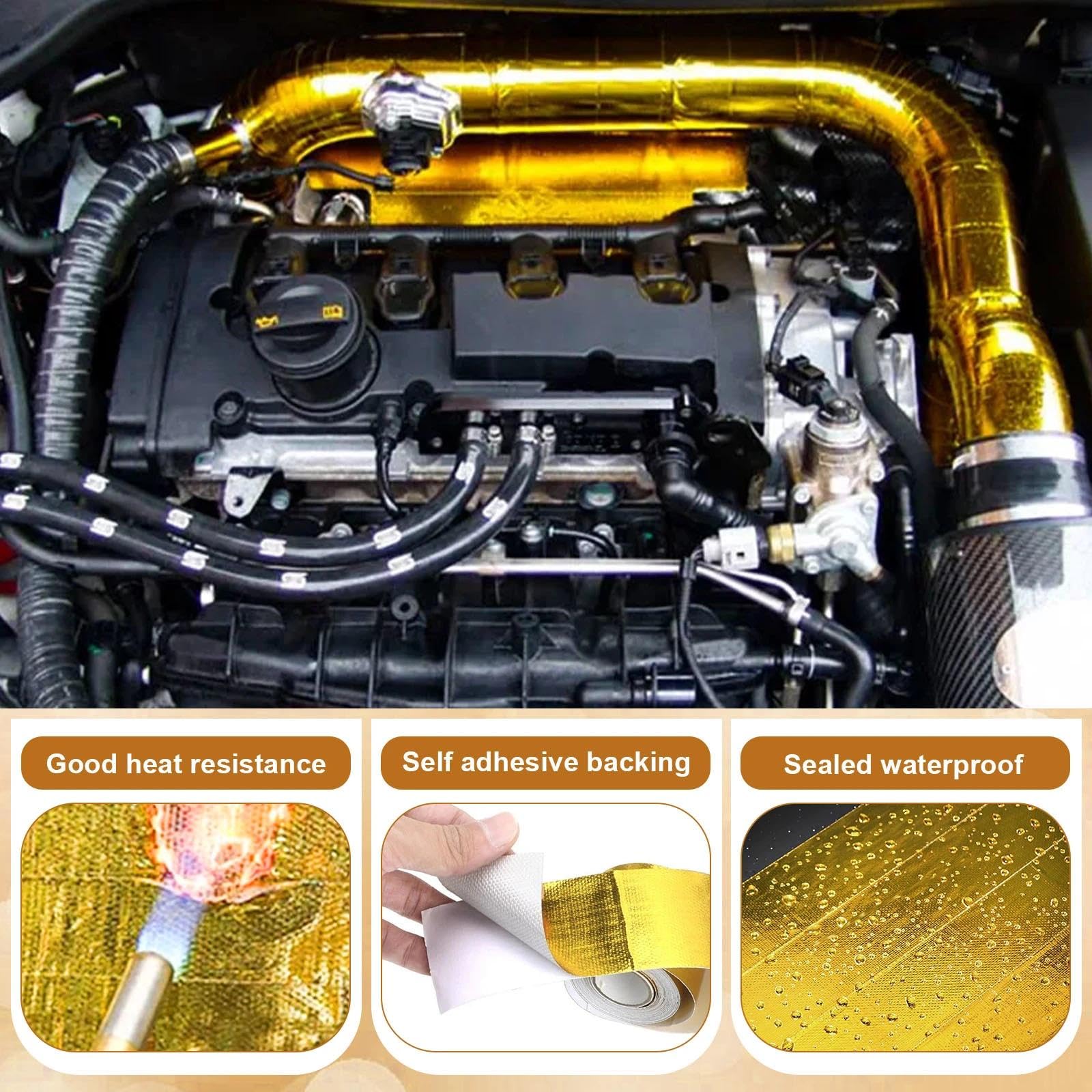 Collecteur De Chaleur De Tuyau D'échappement De Motos 10M Ruban D'isolation De Rouleau De Fibre